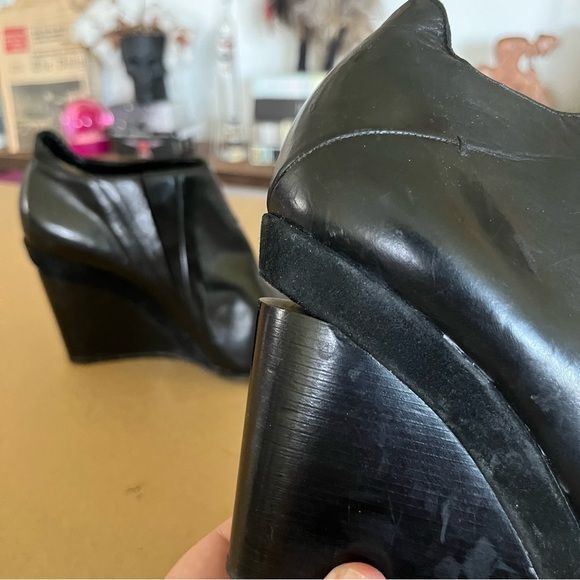 Costume National Costume National Fall 14 Wedge Slit Heel Pointy Toe Booties Size US 9 / IT 39 - 3 Thumbnail