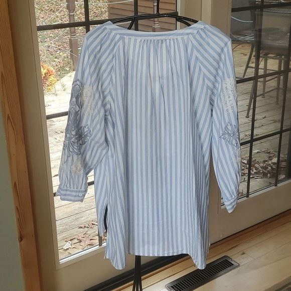 Designer Andree Embroidered Throughout Tasseled Vneck Long Sleeve Sz. Size XL / US 12-14 / IT 48-50 - 6 Thumbnail