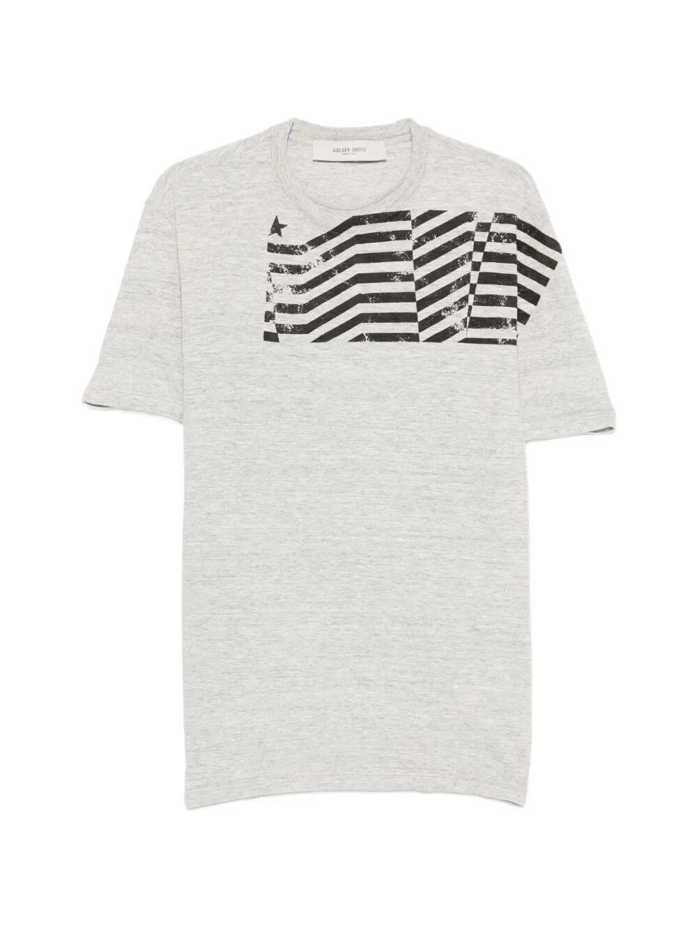 Golden Goose `Journey` Regular T-Shirt With Flag Print Size US M / EU 48-50 / 2 - 1 Thumbnail