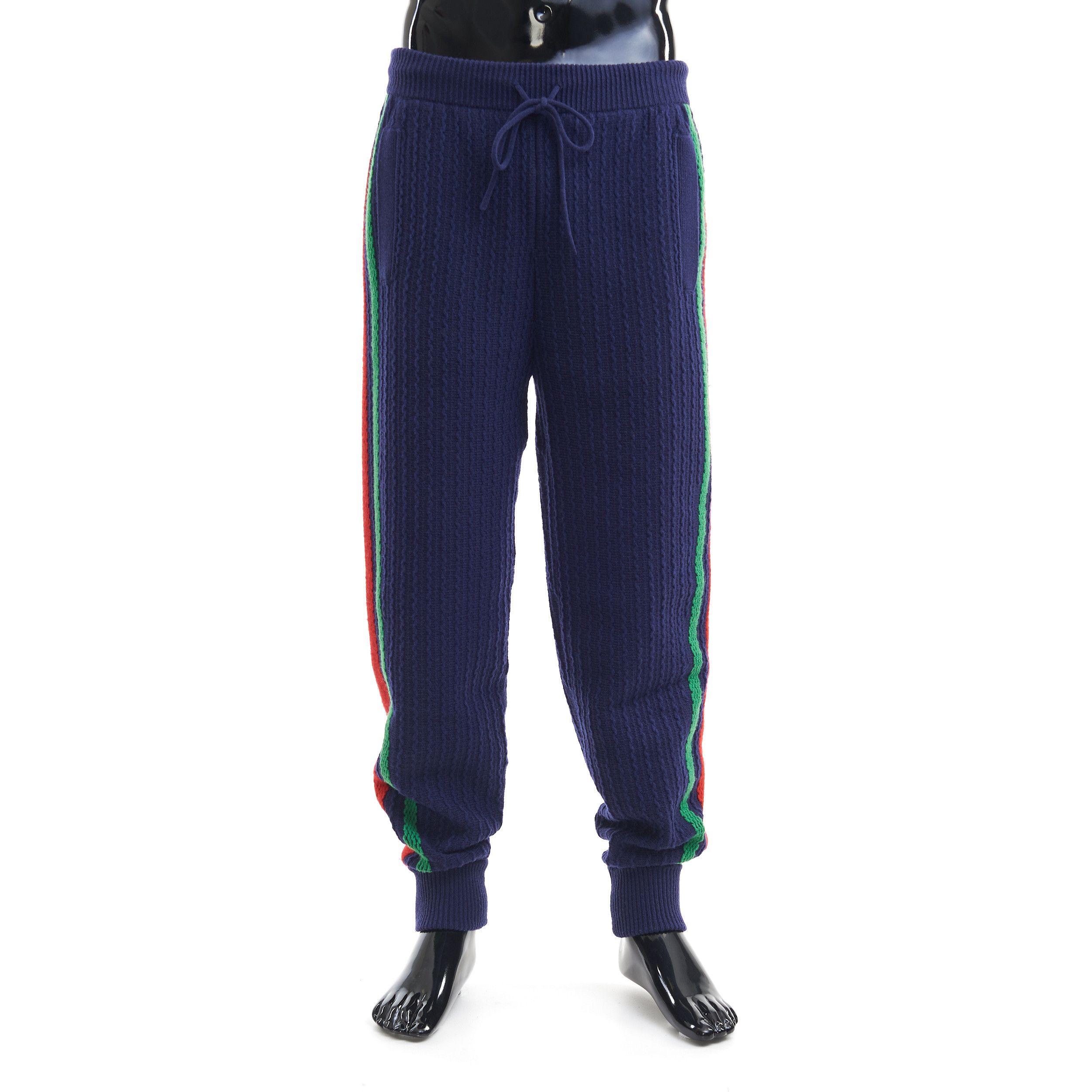Gucci Jogging Pants In Dark Blue Cable Knit Wool Size US 34 / EU 50 - 1 Thumbnail