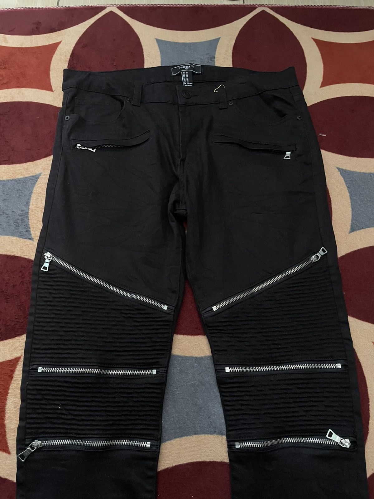 Japanese Brand Forever Biker denim black Size US 35 - 5 Thumbnail