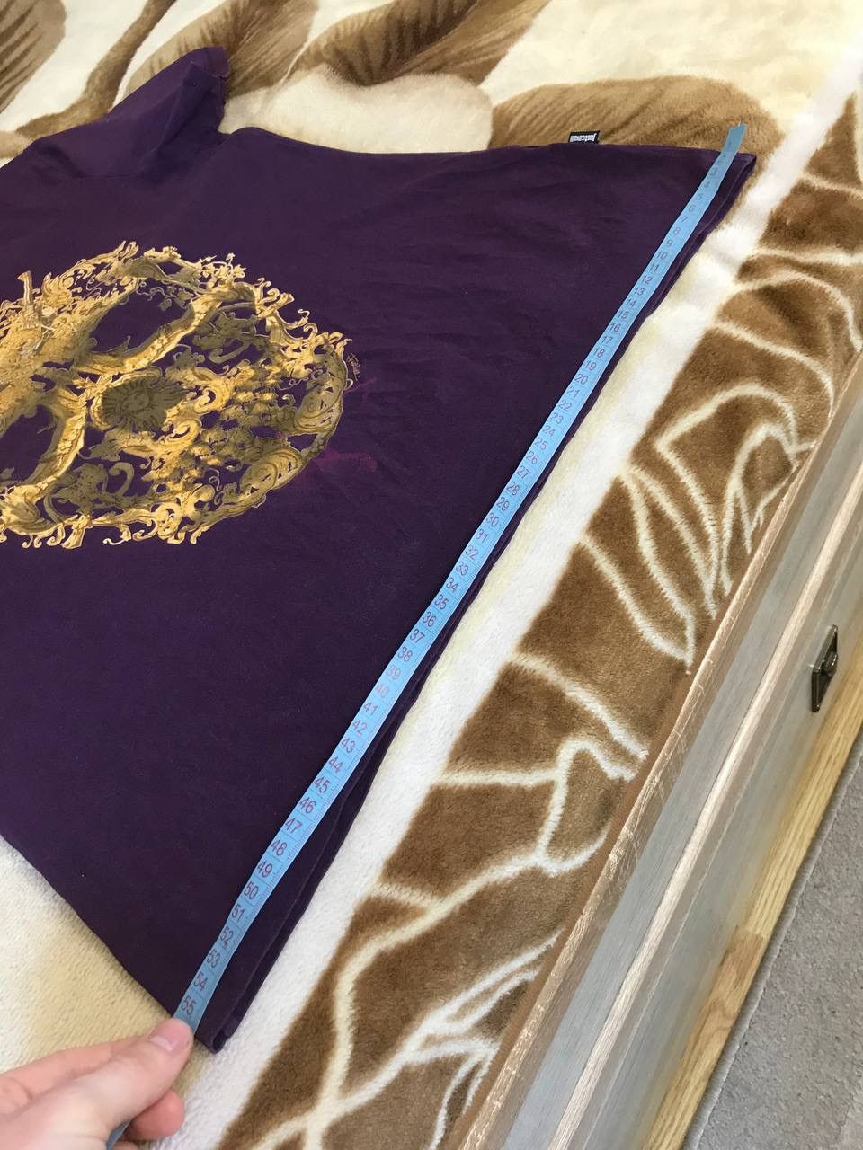 Roberto Cavalli 🔥 Just Cavalli Skull Logo T Shirt Purple Punk Y2K Size US XL / EU 56 / 4 - 10 Thumbnail