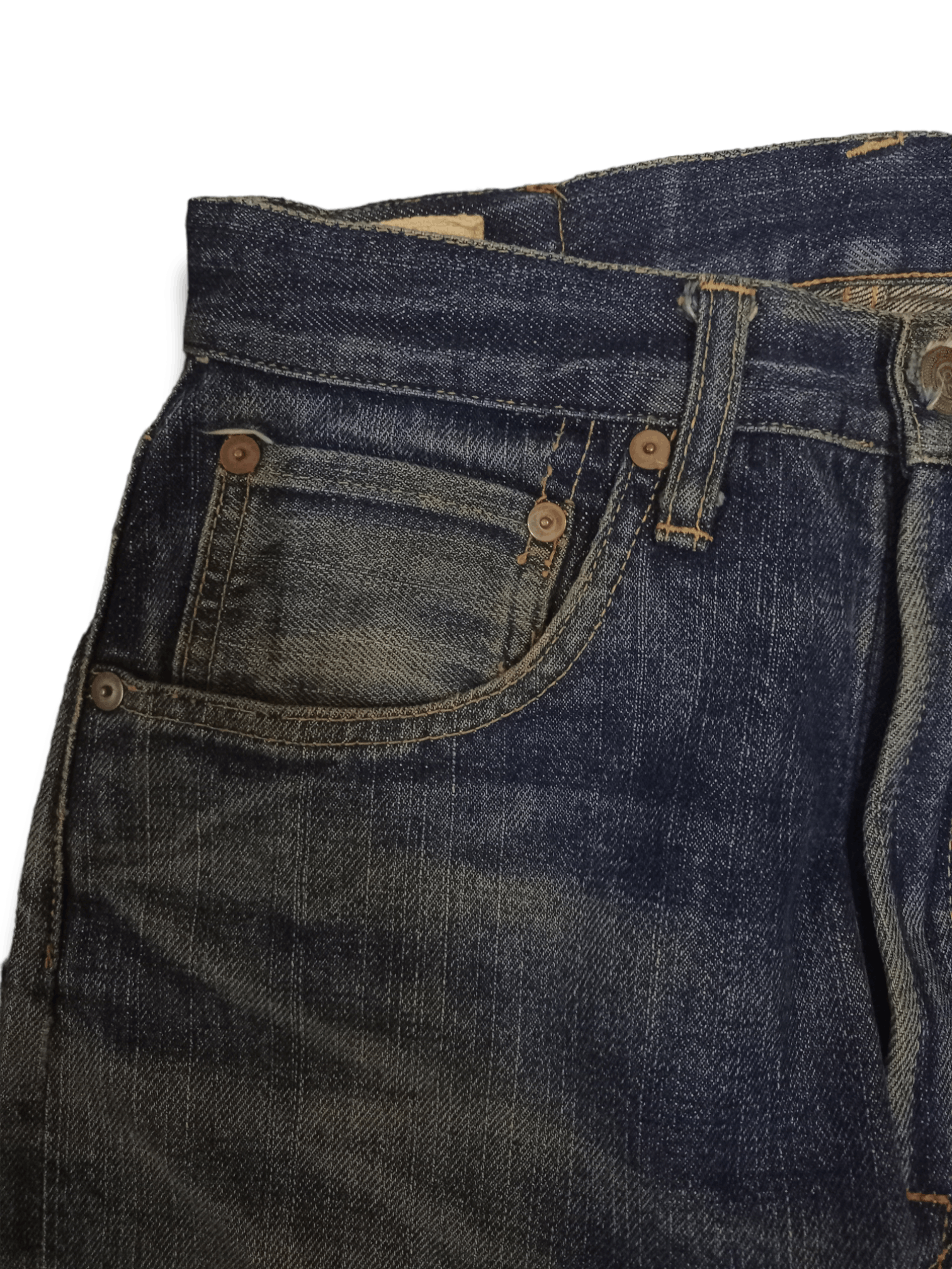 45rpm Vintage Japanese 45RPM Studio Mud Wash Distress Loose Jeans Size US 26 / EU 42 - 5 Thumbnail