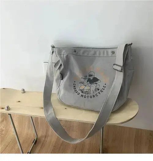 Japanese Brand 90s retro cartoon graphic canvas shoulder bag crossbody y2k Size ONE SIZE - 2 Thumbnail