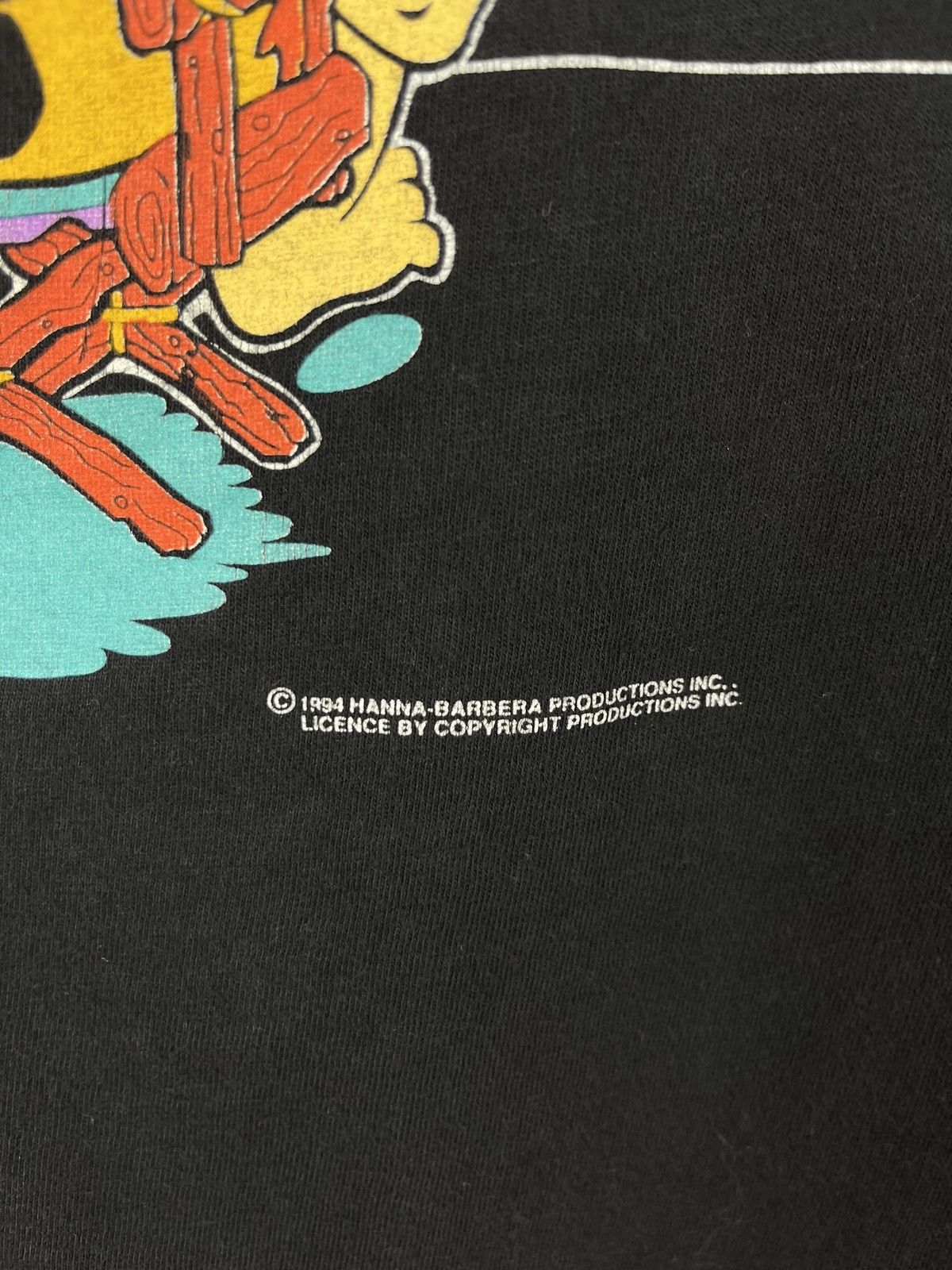 Cartoon Network Vintage Flintstones Tee 1994 Hanna Barbera Black Fred Family Size US XXS / EU 40 - 4 Thumbnail