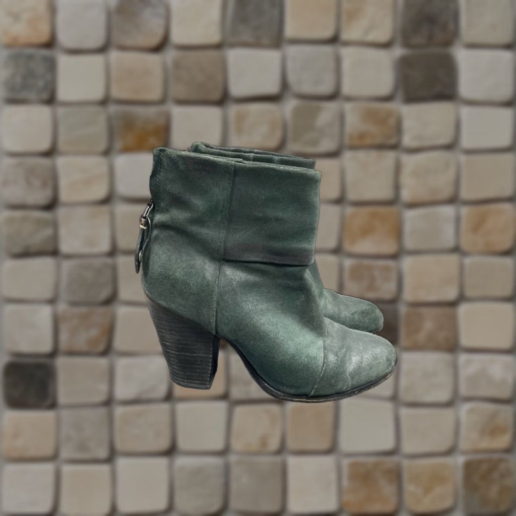 Rag & Bone Rag & bone Newbury Boots Womens 6 Us Green Leather Zip Block Heel Bootie Shoes Size US 6 / IT 36 - 1 Thumbnail