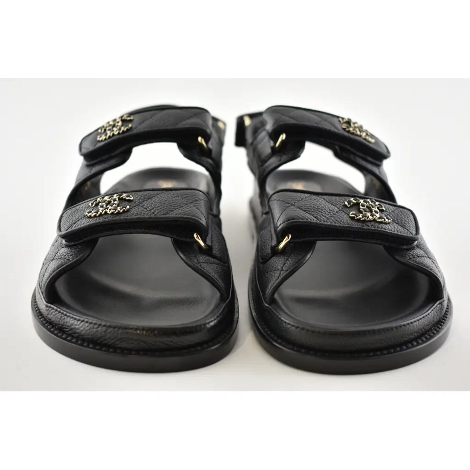 Chanel Chanel REV Black Caviar Gold CC Logo Mule Slide Strap Size US 9 / IT 39 - 7 Thumbnail