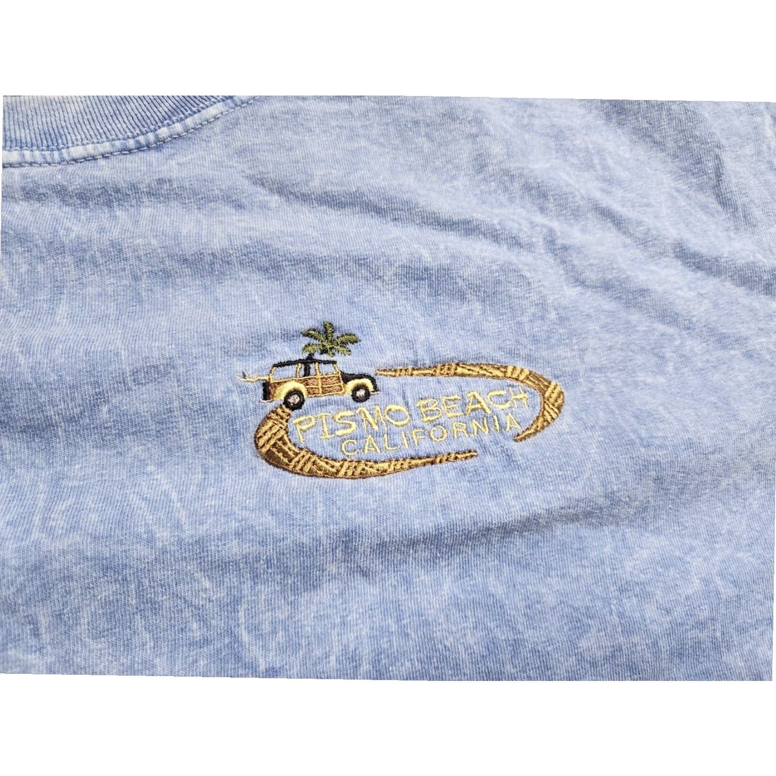 Anvil VINTAGE Anvil Pismo Beach California Embroidered Graphic T Shirt Blue XL Mens Size US XL / EU 56 / 4 - 4 Thumbnail