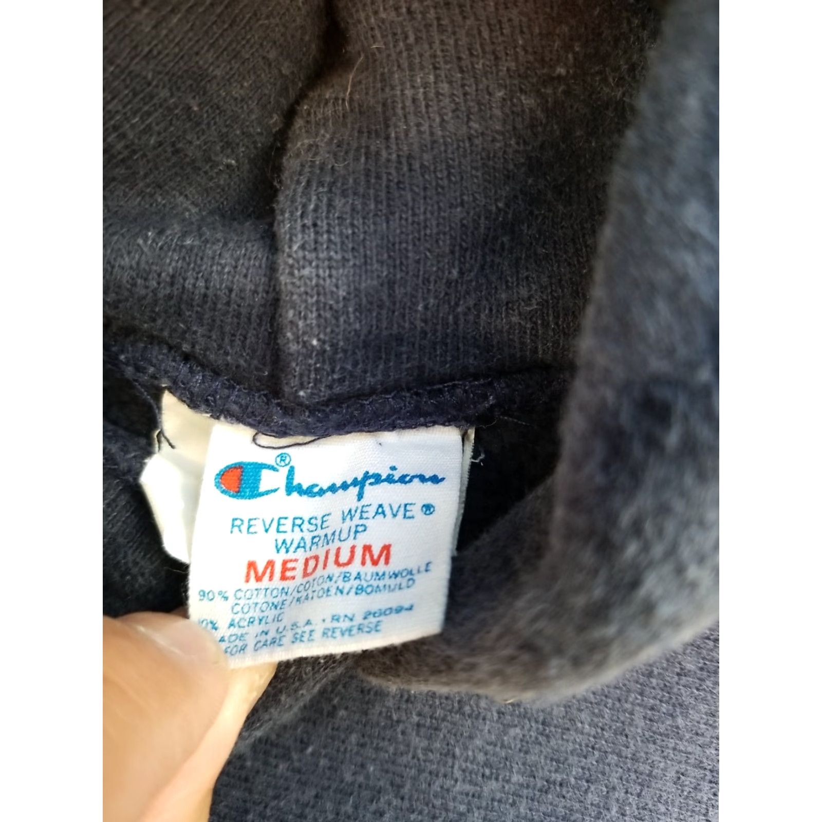 Champion VINTAGE Champion Reverse Weave Hoodie Sweatshirt Medium Blue USA Pull over Unisex Adults Men Women Chest 20 Length 24 Size US M / EU 48-50 / 2 - 3 Thumbnail