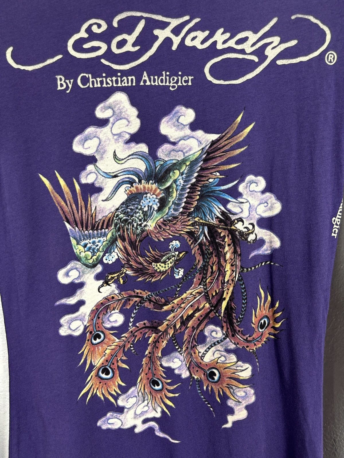 Christian Audigier BNWT Vintage Ed Hardy By Audigier Peacock Long Sleeve Top S Size S / US 4 / IT 40 - 2 Thumbnail