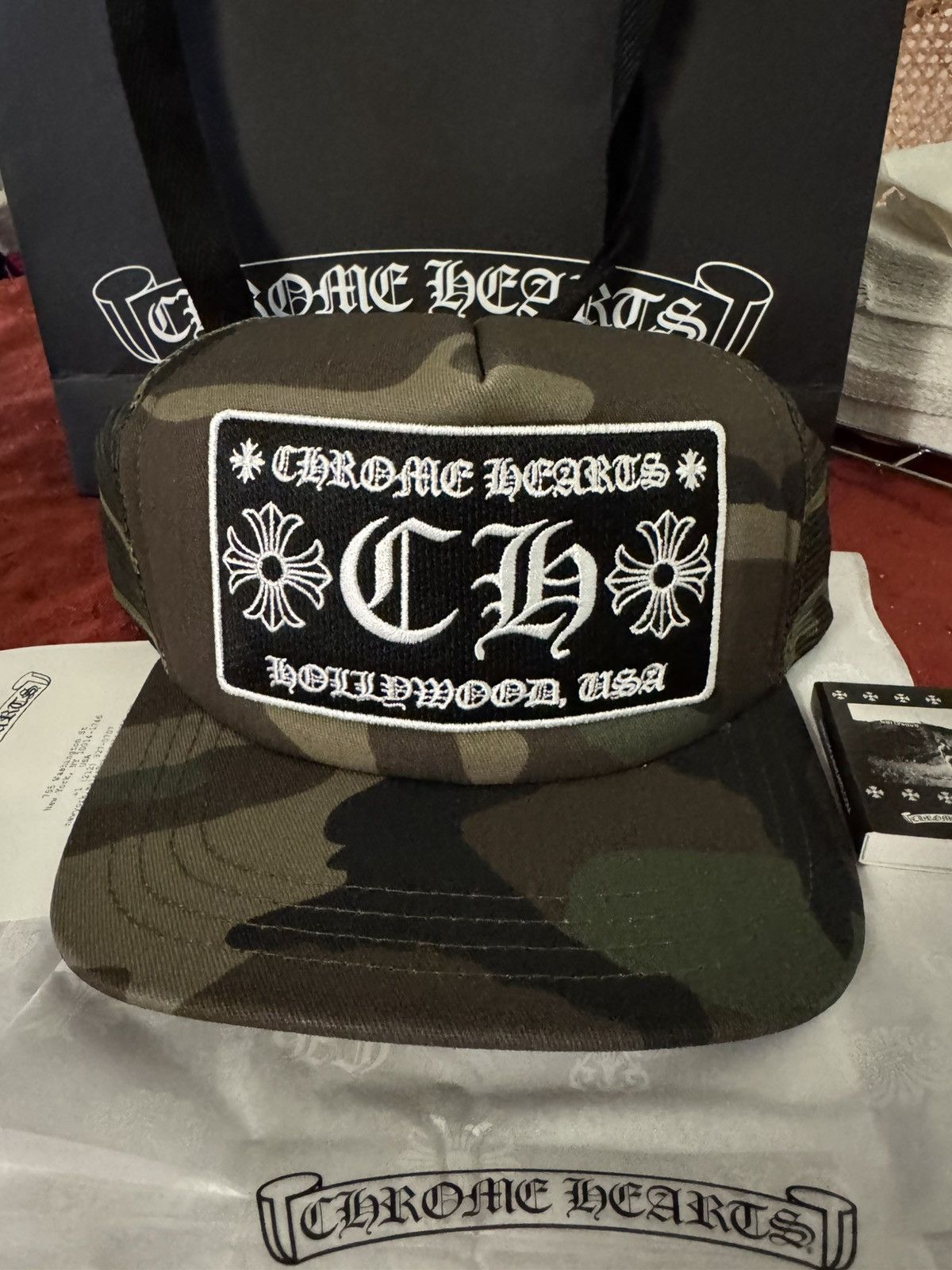 Chrome Hearts Camo Trucker Hat