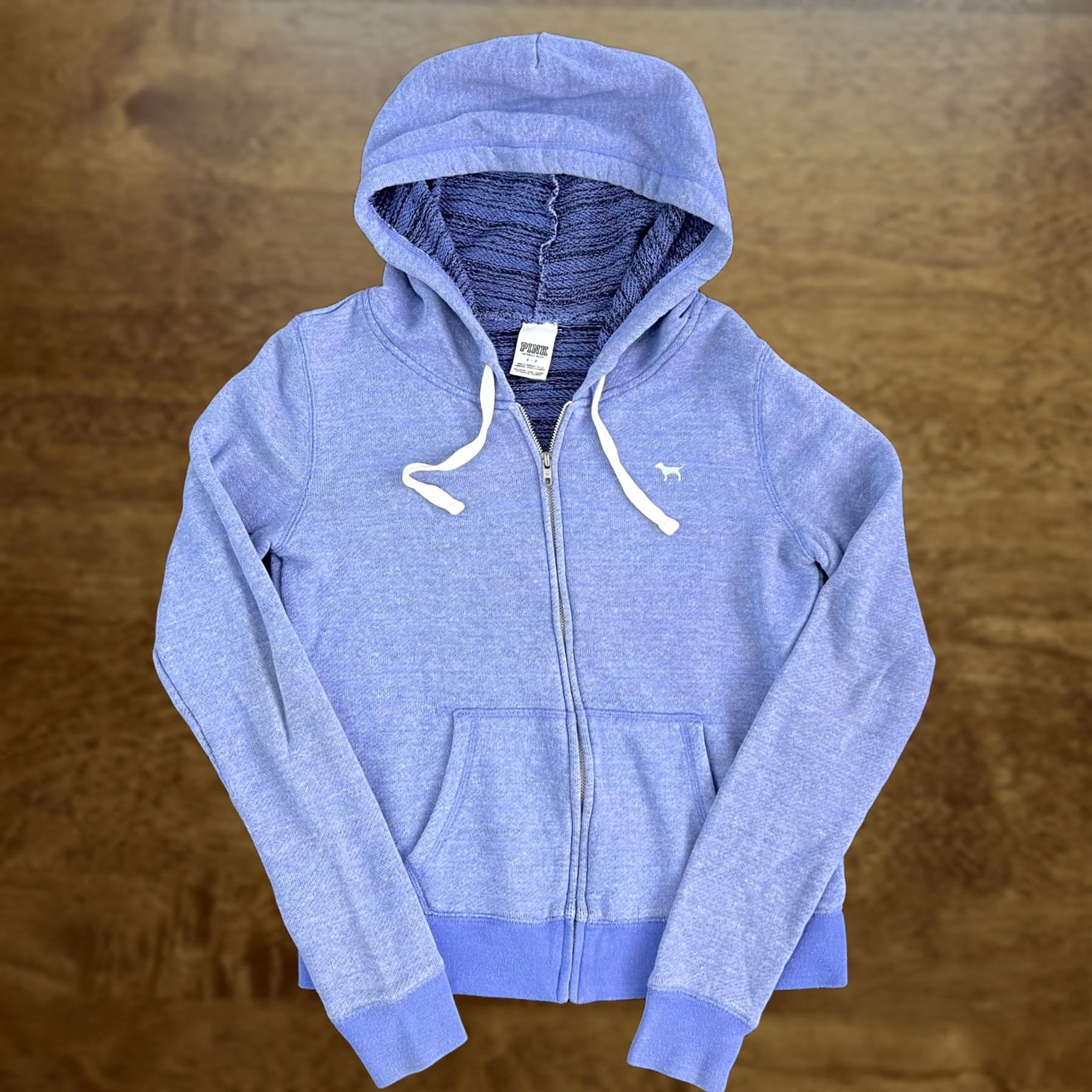 Pinko PINK Victoria's Secret Hoodie Juniors Small Blue Love Pink Full Zip Dog Logo Size S / US 4 / IT 40 - 1 Thumbnail