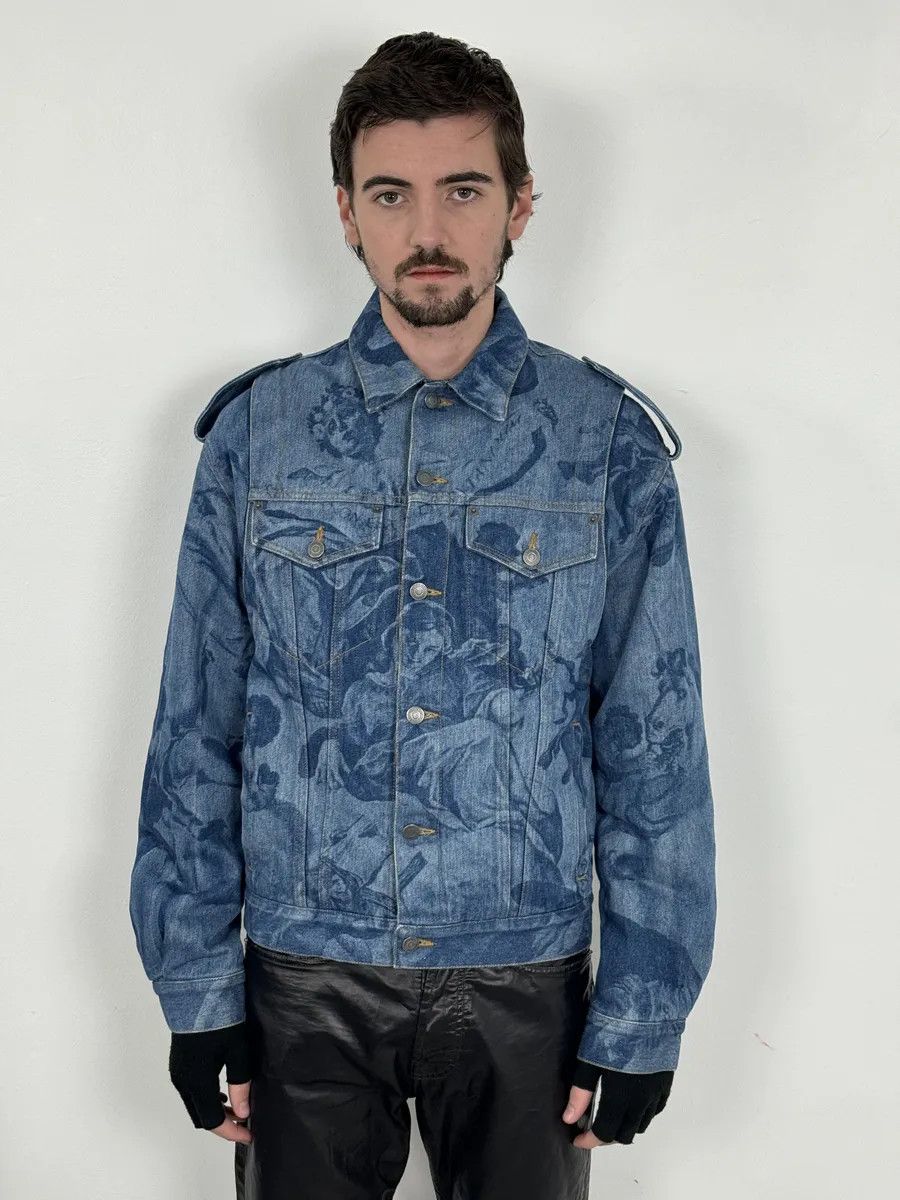 Moschino FW2017 Moschino Tattooed Horse Print Blue Denim Jacket Size US M / EU 48-50 / 2 - 4 Thumbnail