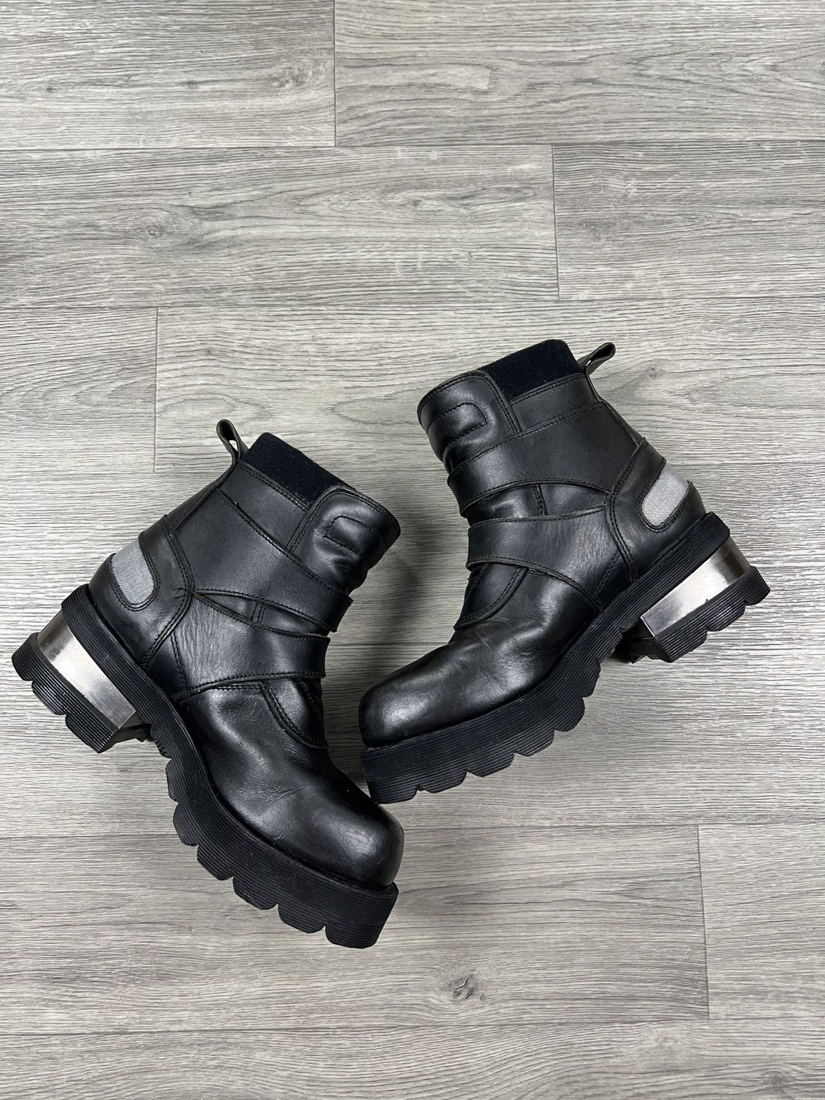 Sendra Sendra Boots Leather Biker Boots with Metal Harness Sz 41 Size US 7.5 / EU 40-41 - 2 Thumbnail