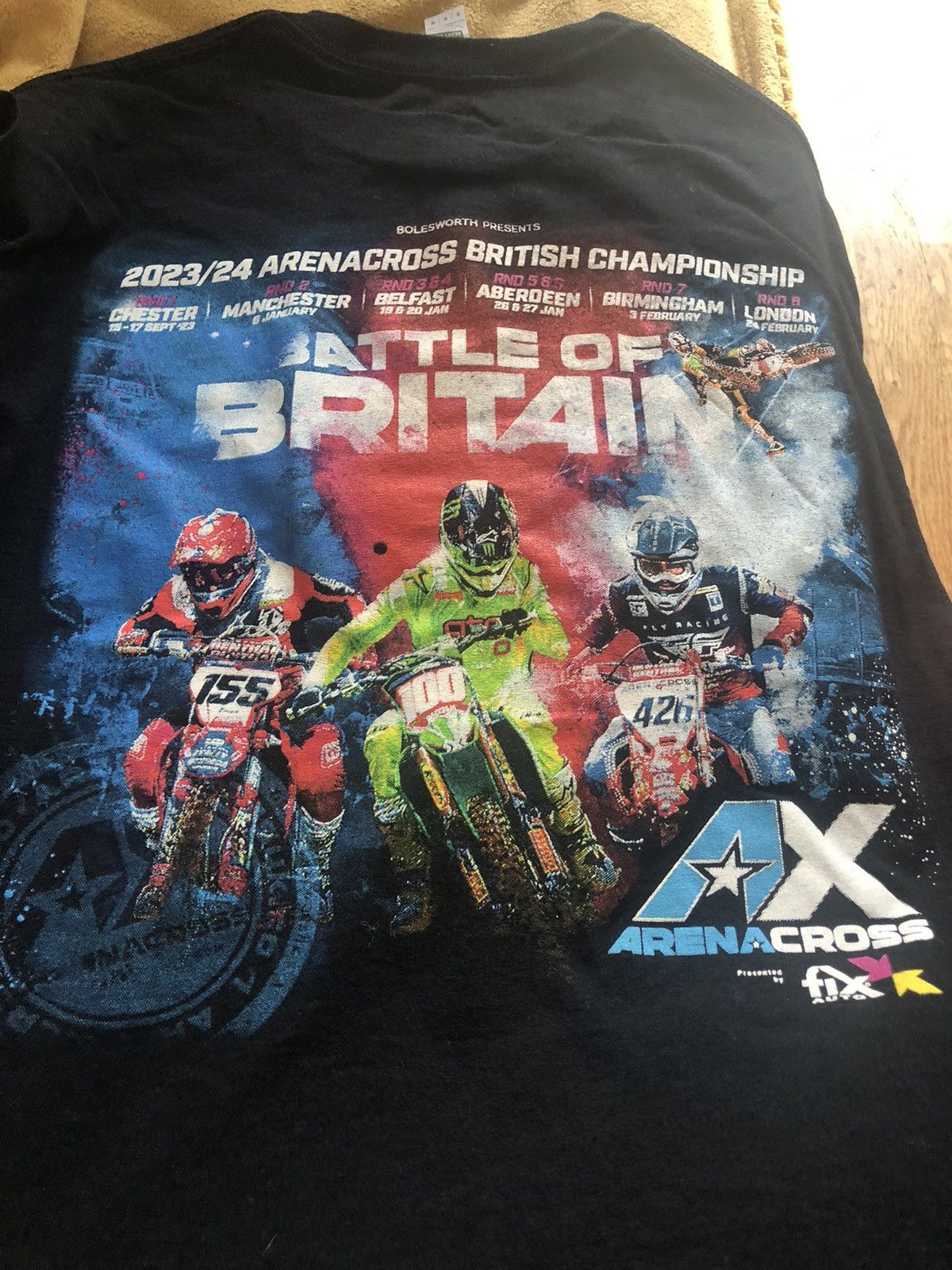 Other × Vintage ARENA CROSS MOTO RACING BRITAIN RARE TEE SHIRT Size US M / EU 48-50 / 2 - 3 Thumbnail