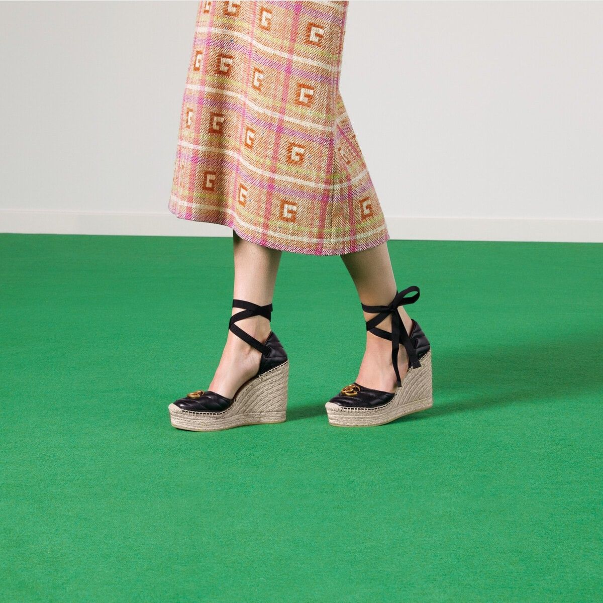 Gucci o1s1wg110525 Leather Platform Espadrille in Black Size US 12 / IT 42 - 3 Thumbnail