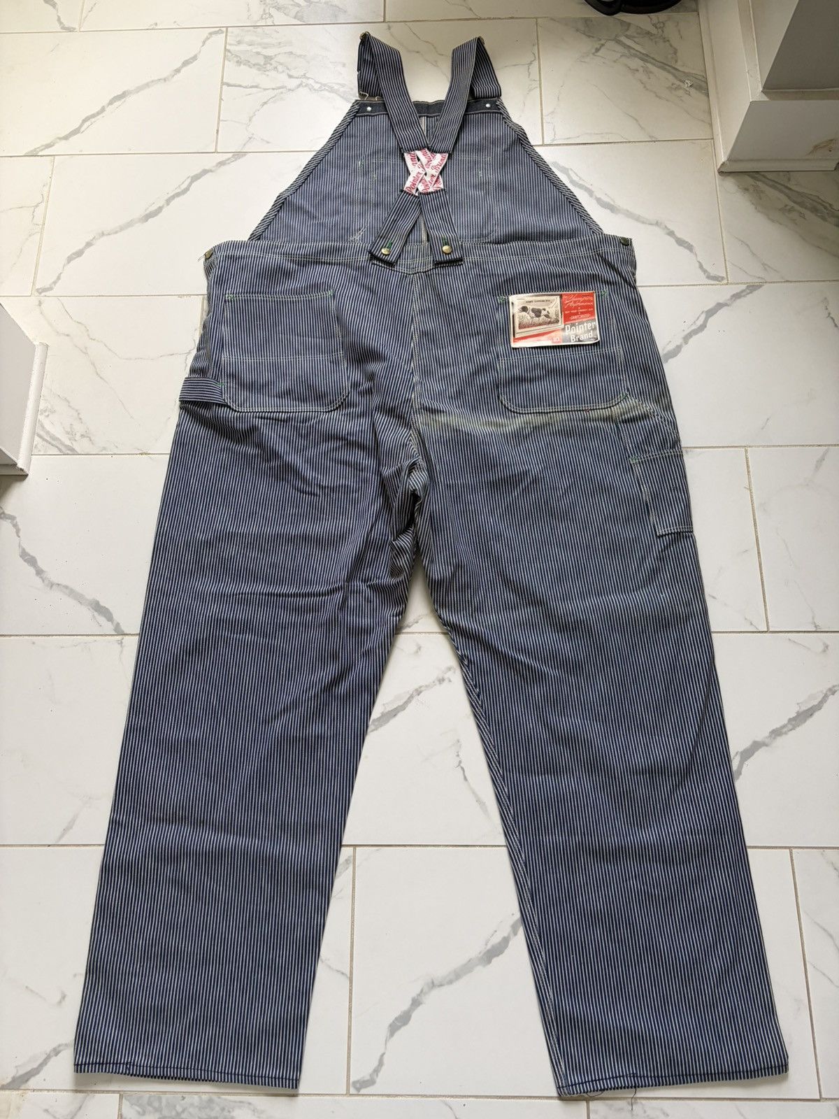 Pointer Vintage 1950s 50s Pointer Brand Hickory Stripes Overalls DS Size US 35 - 1 Thumbnail