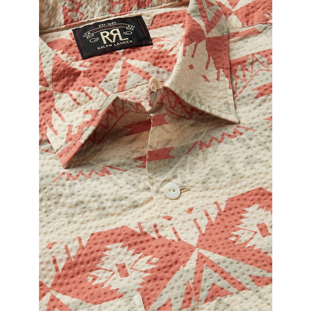 RRL Ralph Lauren RRL Trade Blanket Printed Cotton Seersucker Shirt size L Size US L / EU 52-54 / 3 - 3 Thumbnail