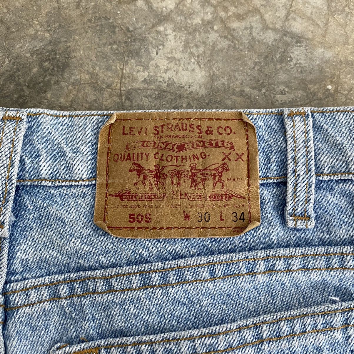 Levi's Vintage 1991 Levis 505 Light Blue Denim Shorts Jorts Cut Off Size US 29 - 14 Thumbnail
