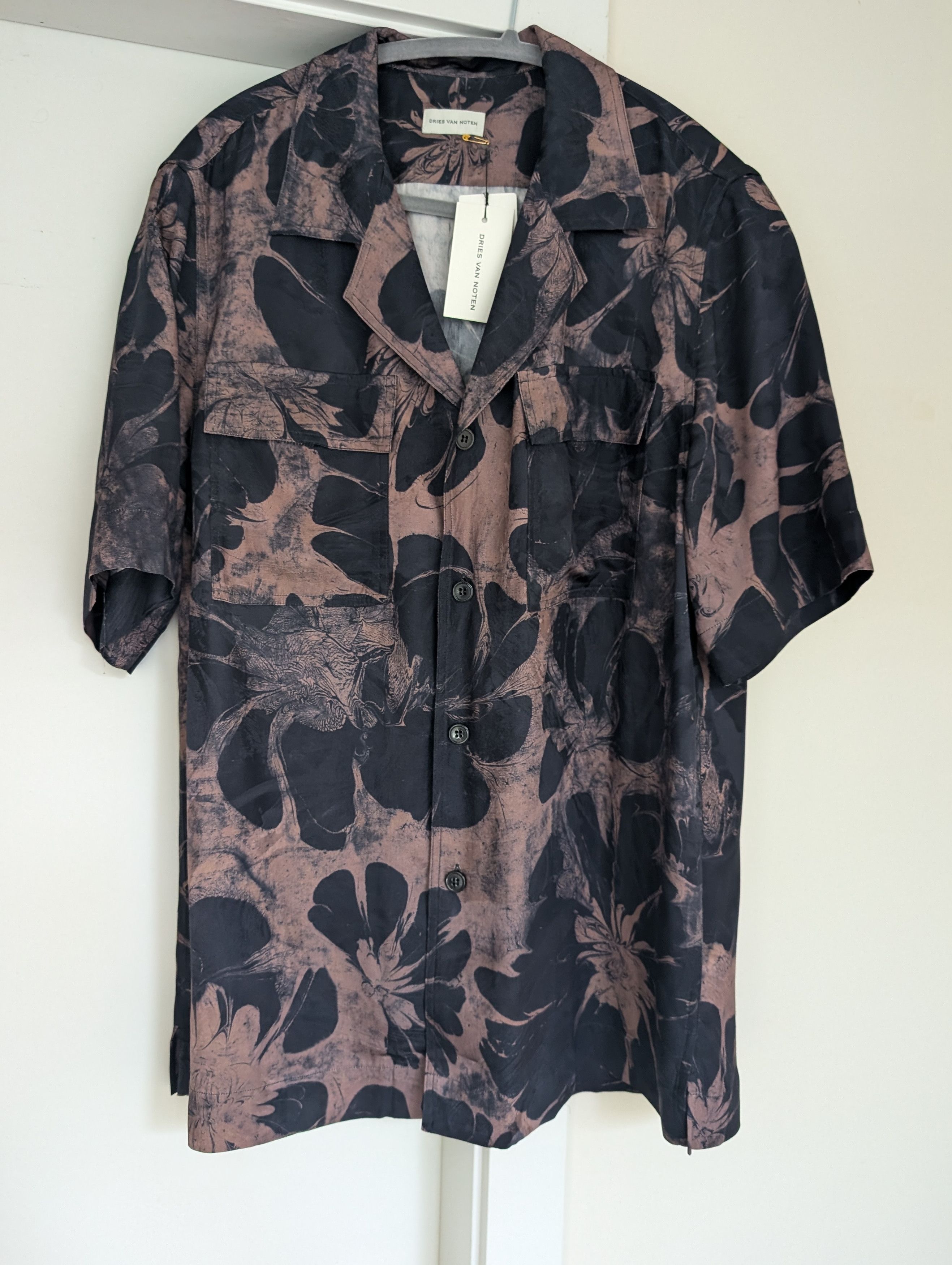 Dries Van Noten Sateen shirt navy Size US M / EU 48-50 / 2 - 1 Thumbnail