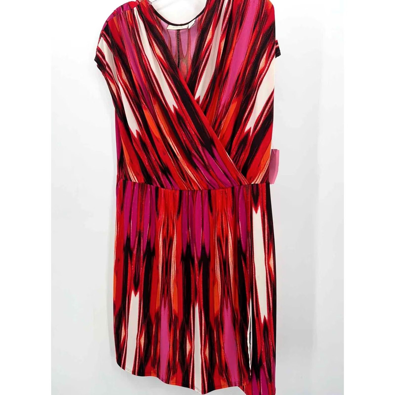 Vintage Chico's Red Short Sleeve Dress 2/Large Regular Short Womens Size 26" / US 2 / IT 38 - 2 Thumbnail