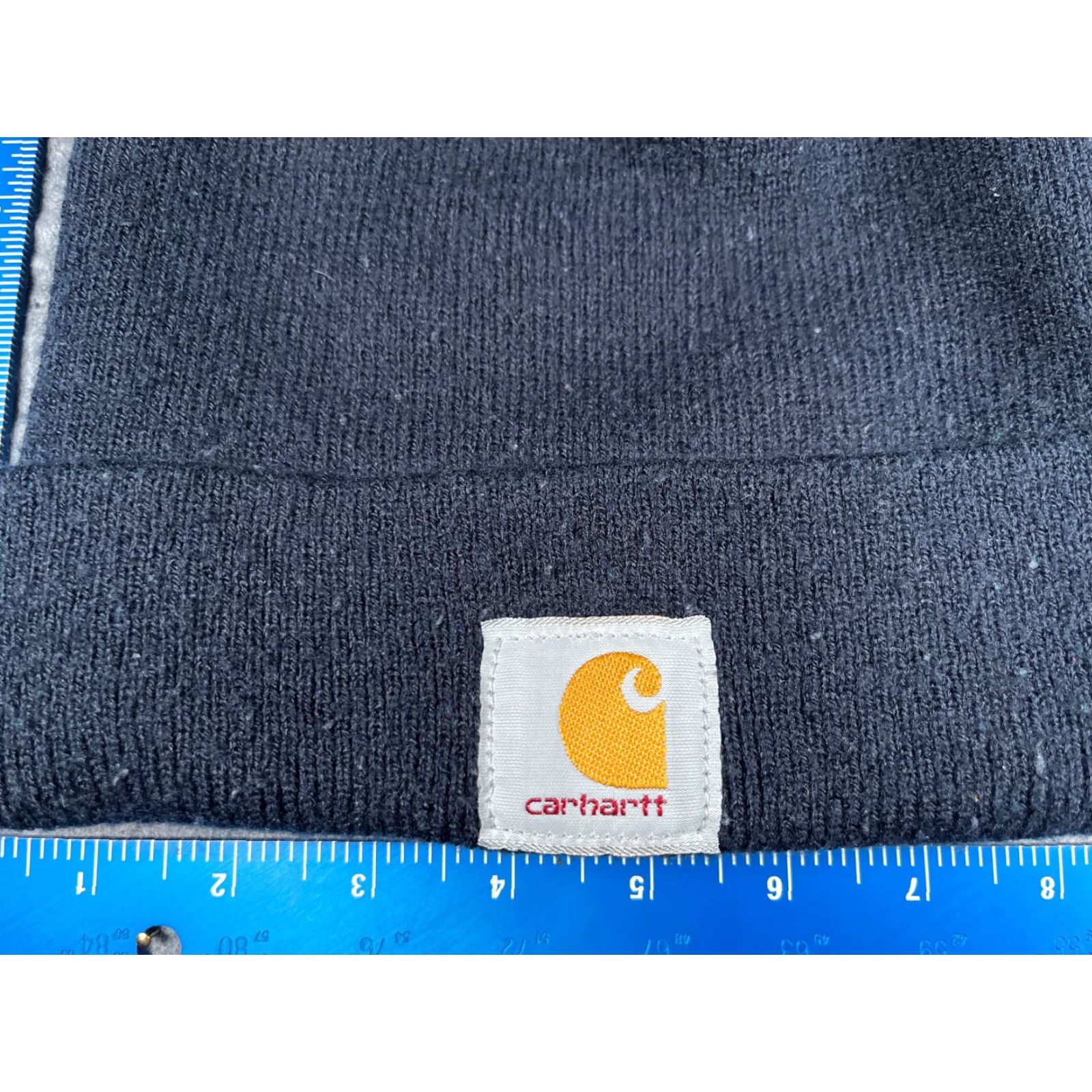 Carhartt Carhartt Beanie Hat Adult One Size Blue 100% Acrylic Knit Warm Workwear USA Logo Outdoor Ski Winter Fall Spring Summer Men Size ONE SIZE - 2 Thumbnail