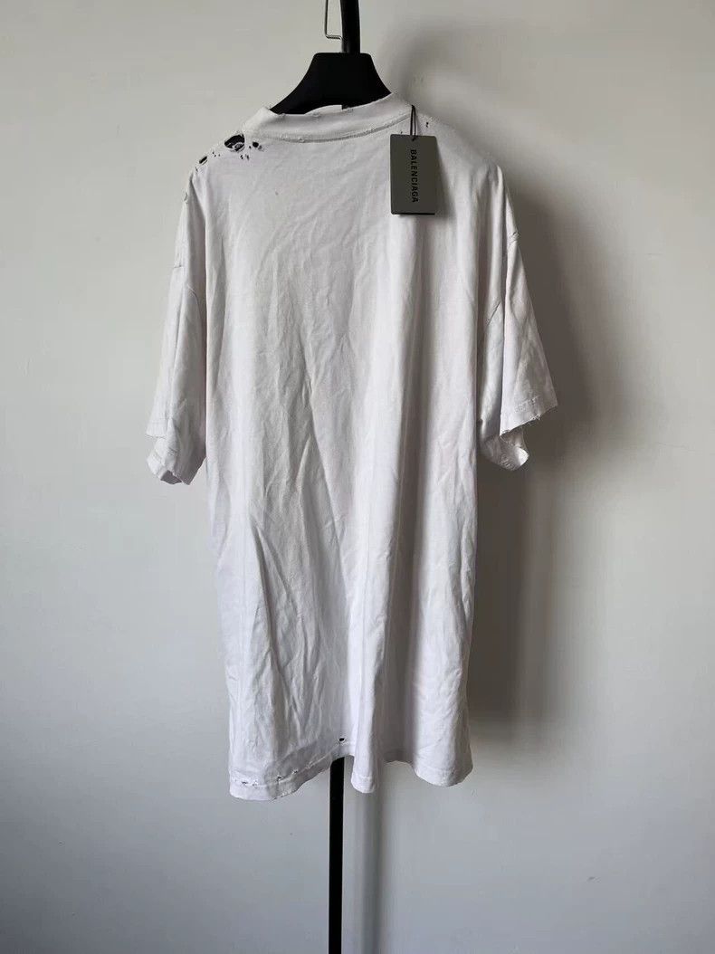Balenciaga Balenciaga Logo Print Long Crew Neck Short Sleeve T-Shirt Size US M / EU 48-50 / 2 - 2 Thumbnail