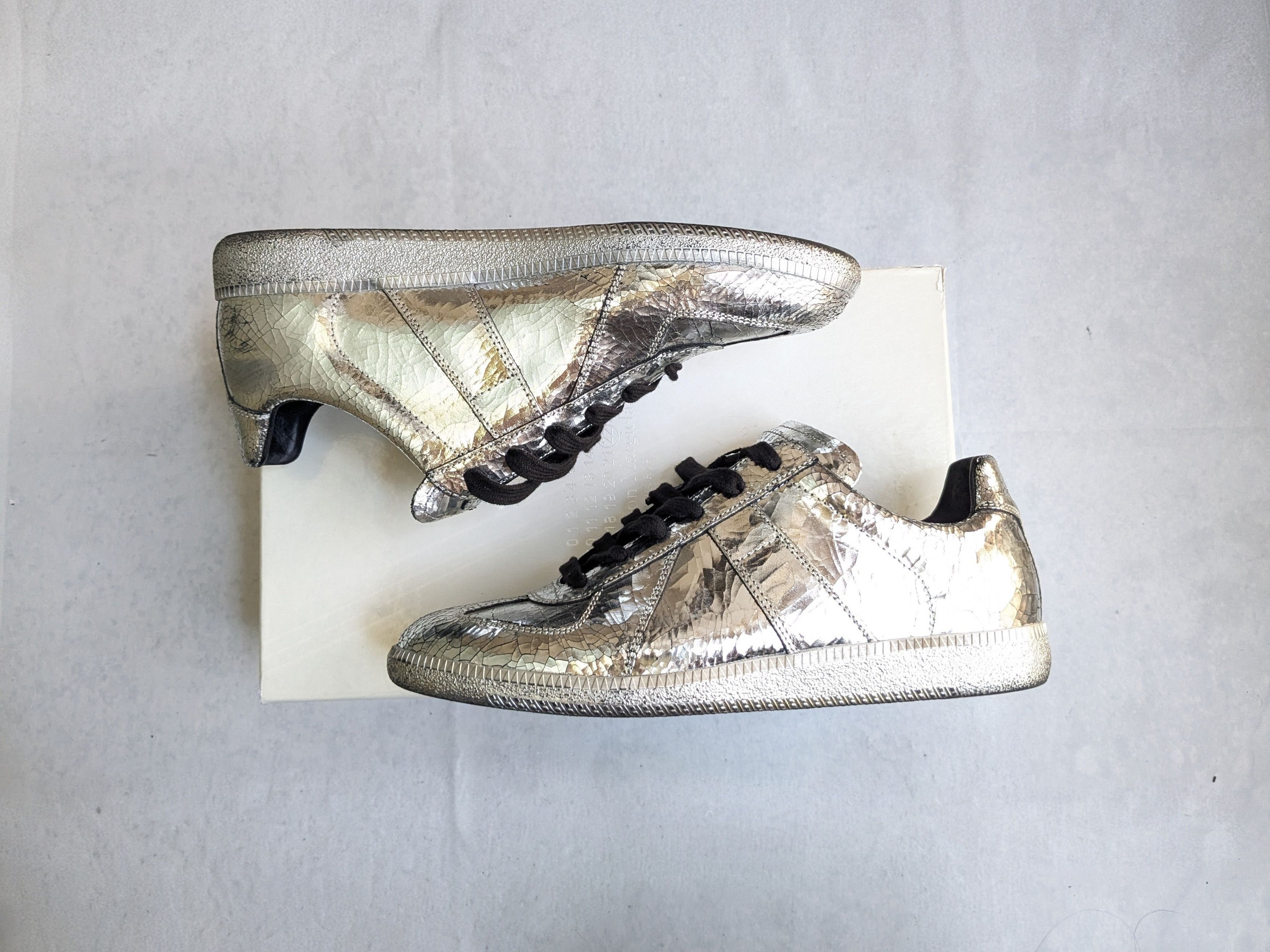 Maison Margiela Maison Margiela Replica GAT Silver Black Cracked 9 42 Size US 9 / EU 42 - 4 Thumbnail