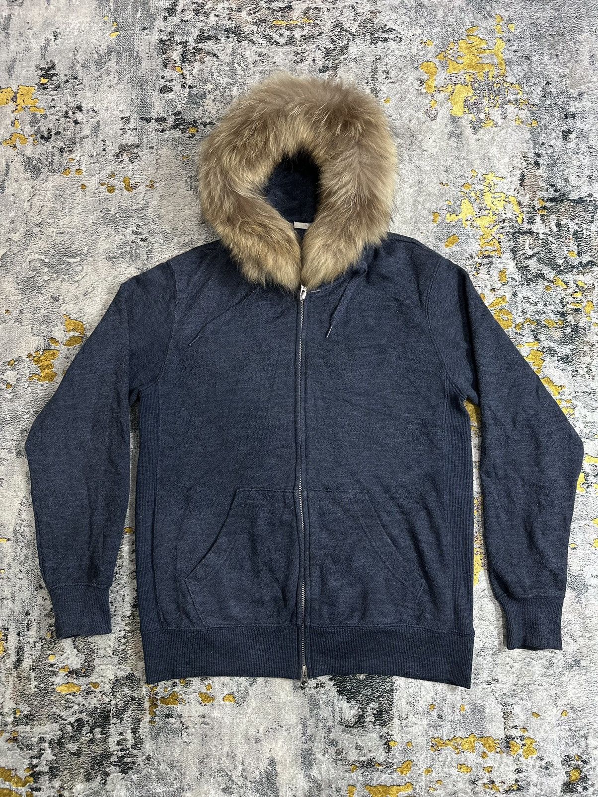 DARK NAVY FUR HOODIE ZIPPER IFSIXWASNINE LGB STYLE