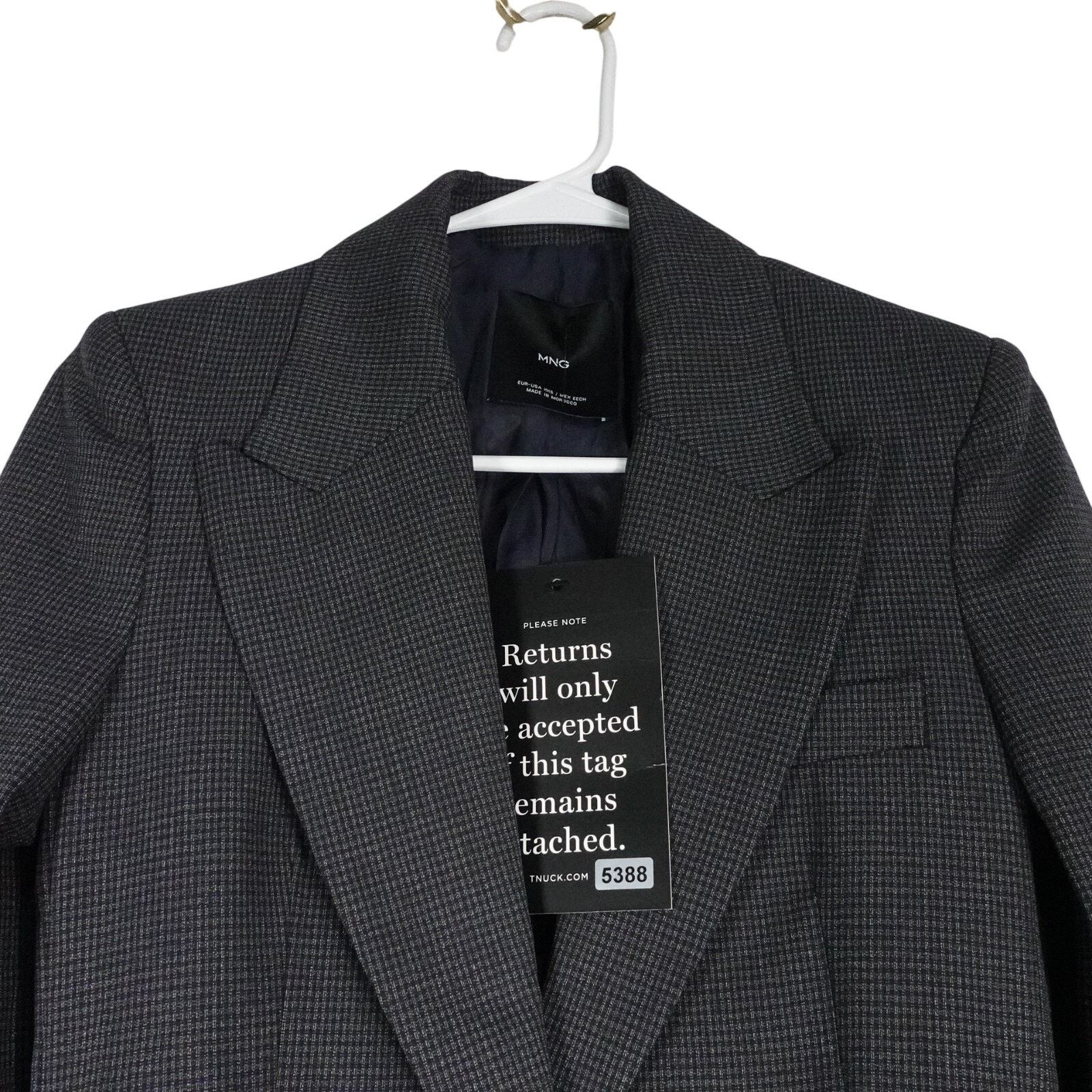 Mango MNG Textured Charcoal Gray Women's XXS Blazer Size XXS / US 00 / IT 34 - 2 Thumbnail