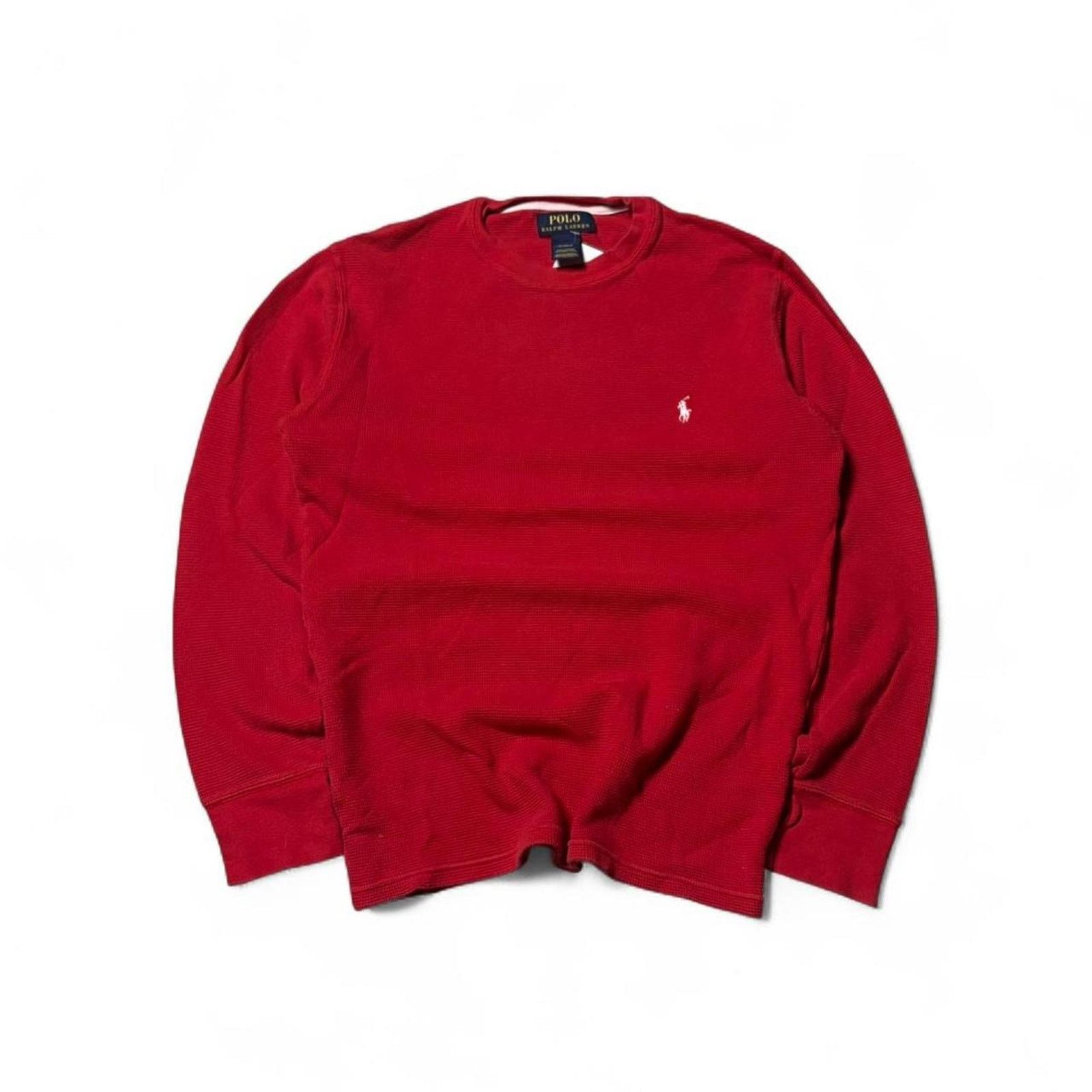 Polo Ralph Lauren Vintage red polo ralph lauren thermal waffle-knit shirt XL Size US XL / EU 56 / 4 - 1 Thumbnail