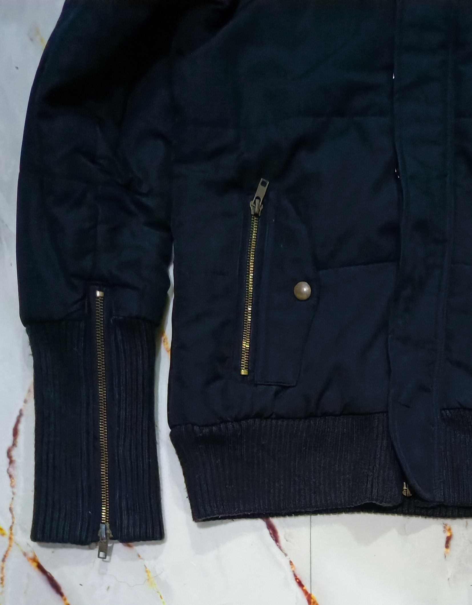 Le Grande Bleu (L.G.B.) Fur Puffer Bomber Coat Jacket Size M / US 6-8 / IT 42-44 - 3 Thumbnail