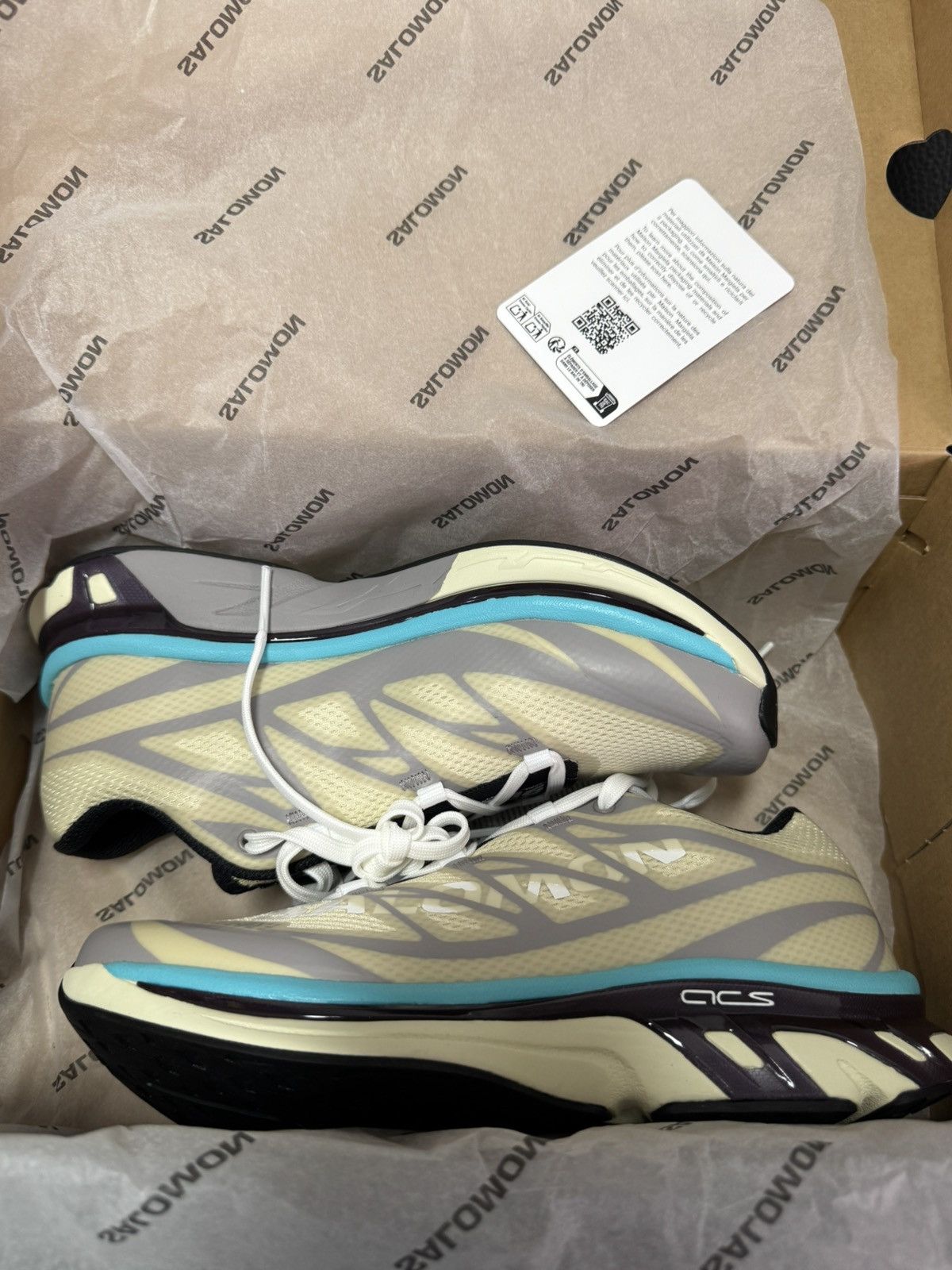 Salomon NIB XT-MM6 Retro Hiking Sneakers Unisex - Beige/Blue, 36.5 Size US 5.5 / IT 35.5 - 9 Thumbnail