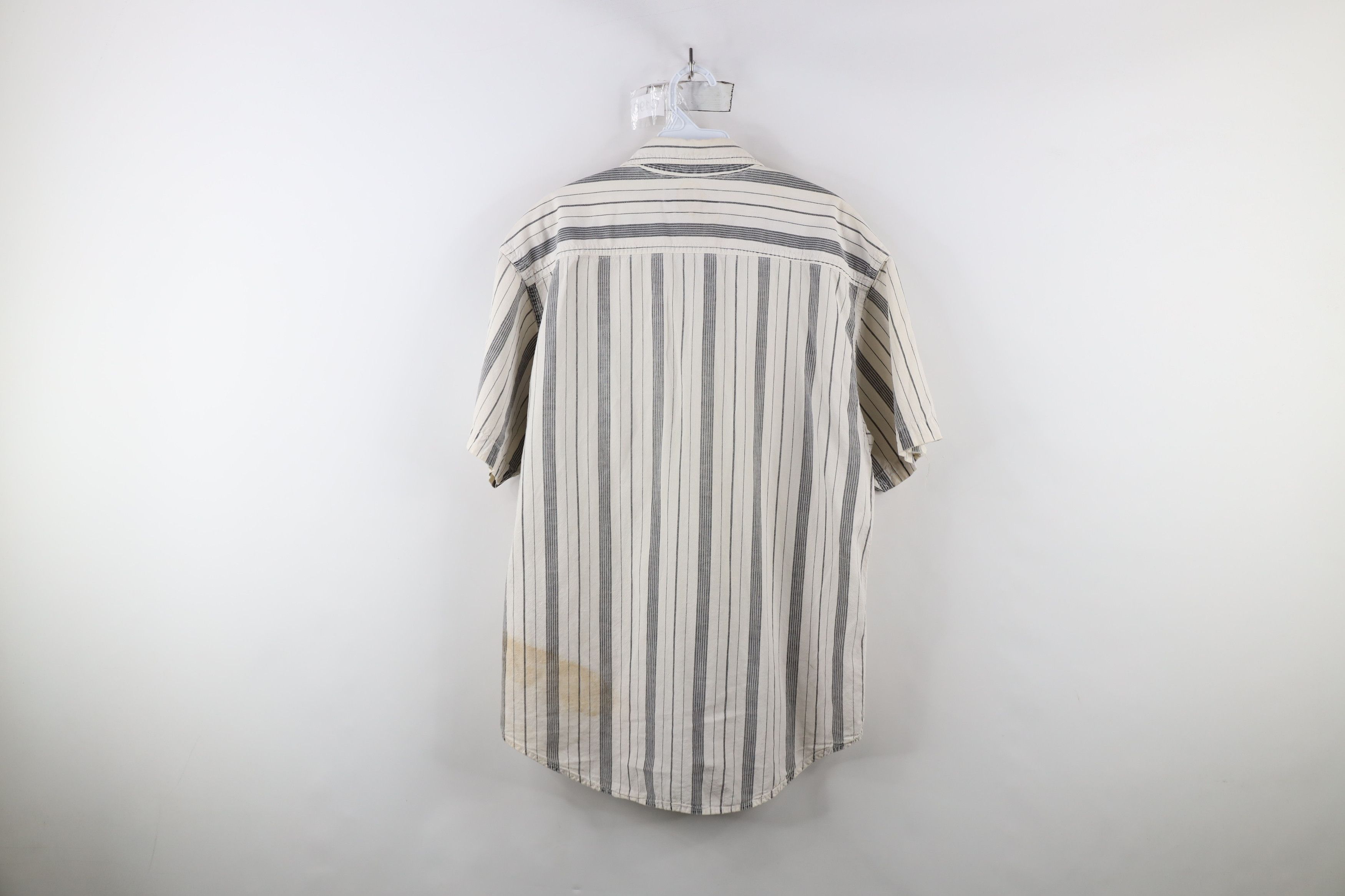 Vintage Vintage 90s Streetwear Big Pocket Striped Button Shirt Size US L / EU 52-54 / 3 - 13 Thumbnail
