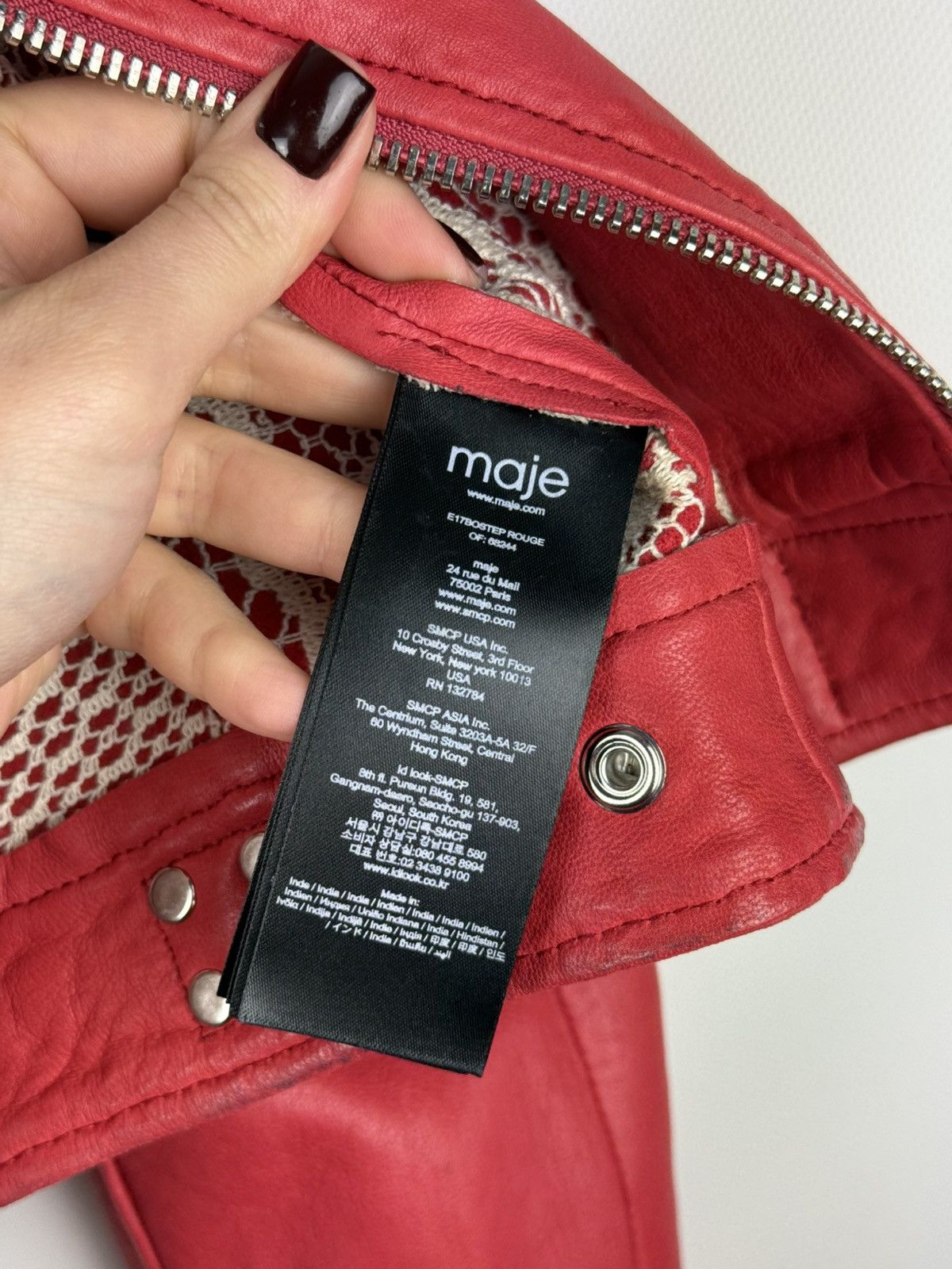 Maje Maje Ladies Full Zip Real Leather Belted Biker Jacket Size S / US 4 / IT 40 - 22 Thumbnail