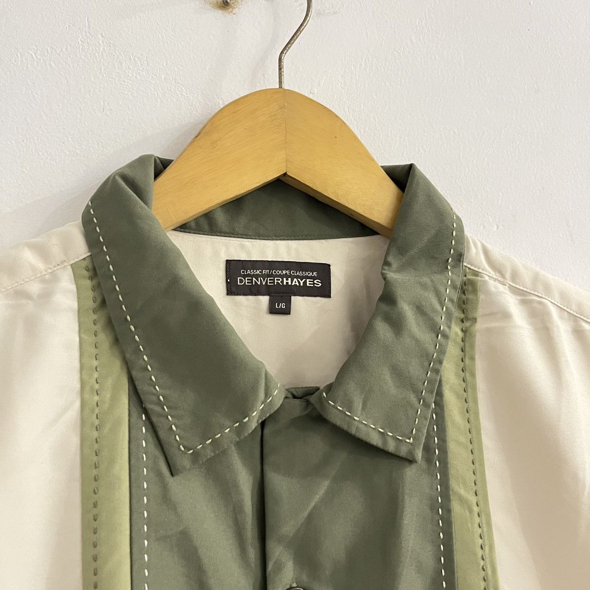 Japanese Brand Denverhayes Two Tone Button Up Shirt Size US L / EU 52-54 / 3 - 4 Thumbnail