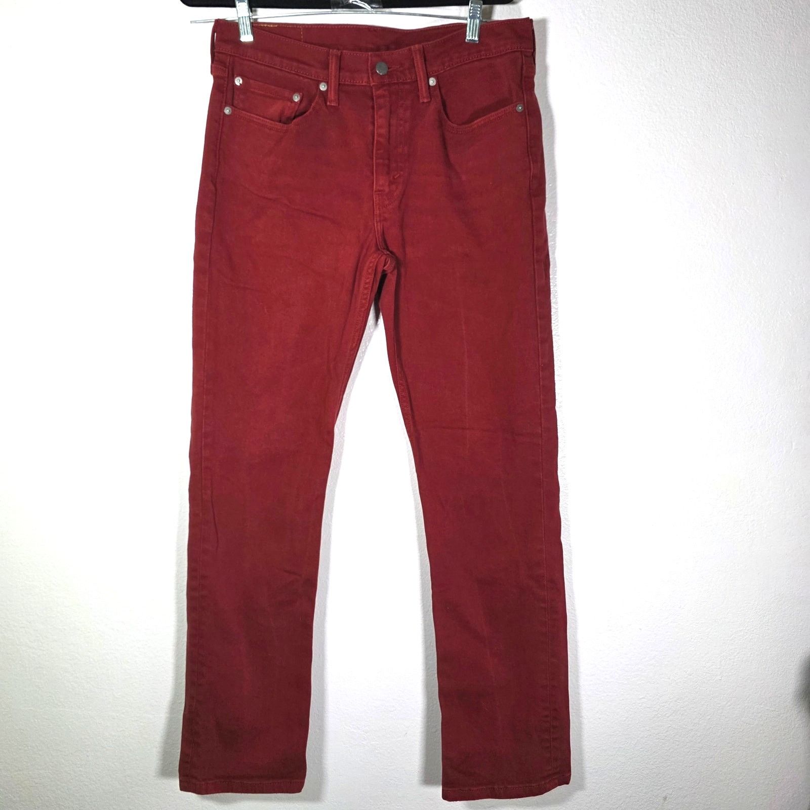 Levi's Levi’s 514 Straight Fit Burgundy Jeans W32 L32 Classic Denim Size US 32 / EU 48 - 1 Thumbnail
