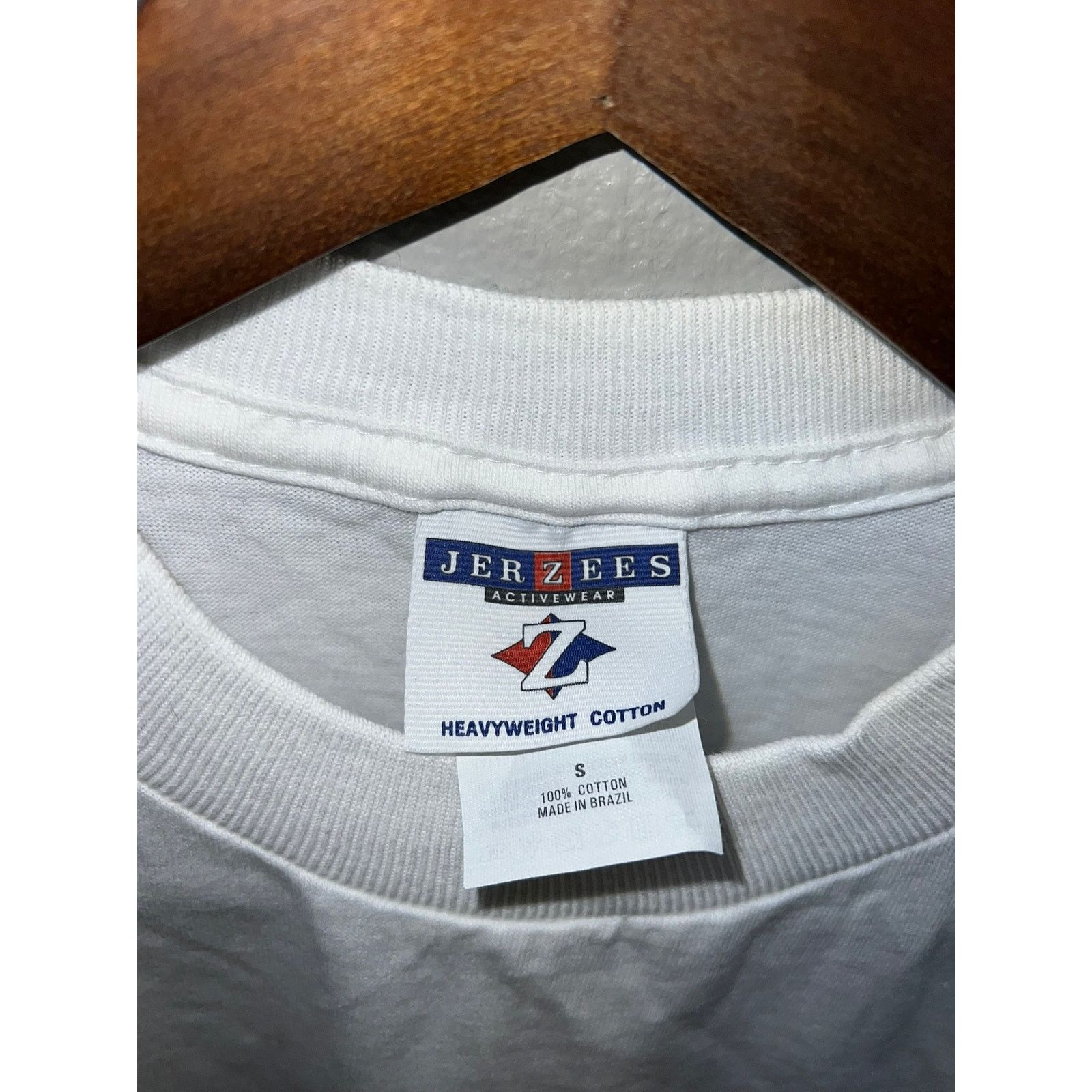 Jerzees Vintage White Blank Shirt Jerzees Stained On Sleeve Tee S Size US S / EU 44-46 / 1 - 6 Thumbnail