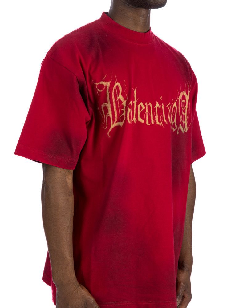 Balenciaga o1mt1gz1024 Heavy Metal Fit T-Shirt in Red Size US S / EU 44-46 / 1 - 4 Thumbnail