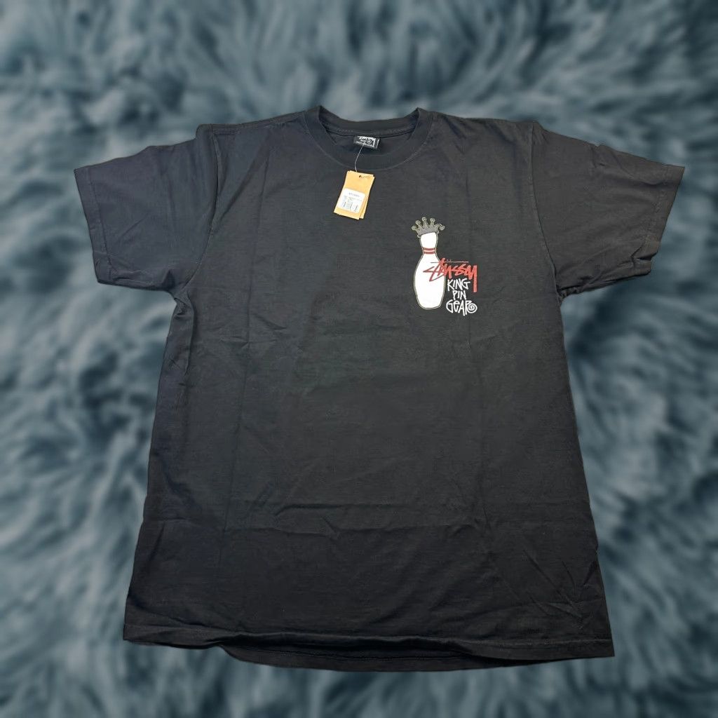 Vintage Stussy Shirt Mens M Black Tee Pigment Dyed Kingpin Crew Neck Short Sleeve All Seasons Logo T-Shirt Size US M / EU 48-50 / 2 - 1 Thumbnail