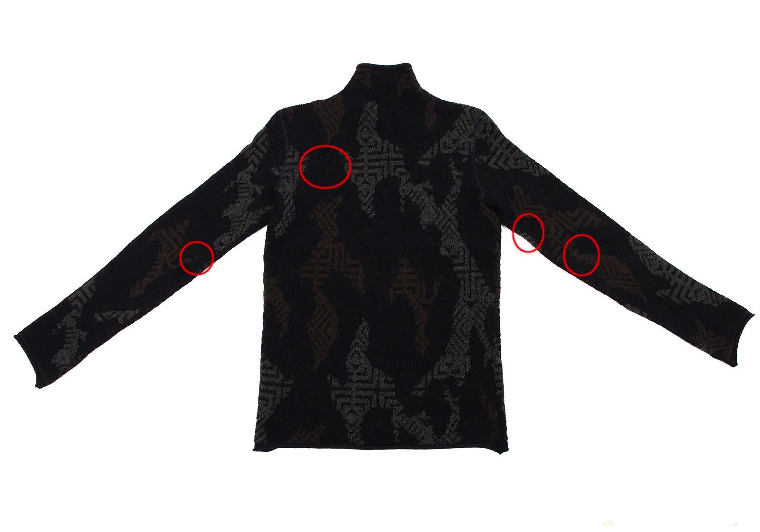 Armani Collezioni Geometric Jacquard Knit Top in Dark Tea Gray, Size 46 Size US XXS / EU 40 - 12 Thumbnail