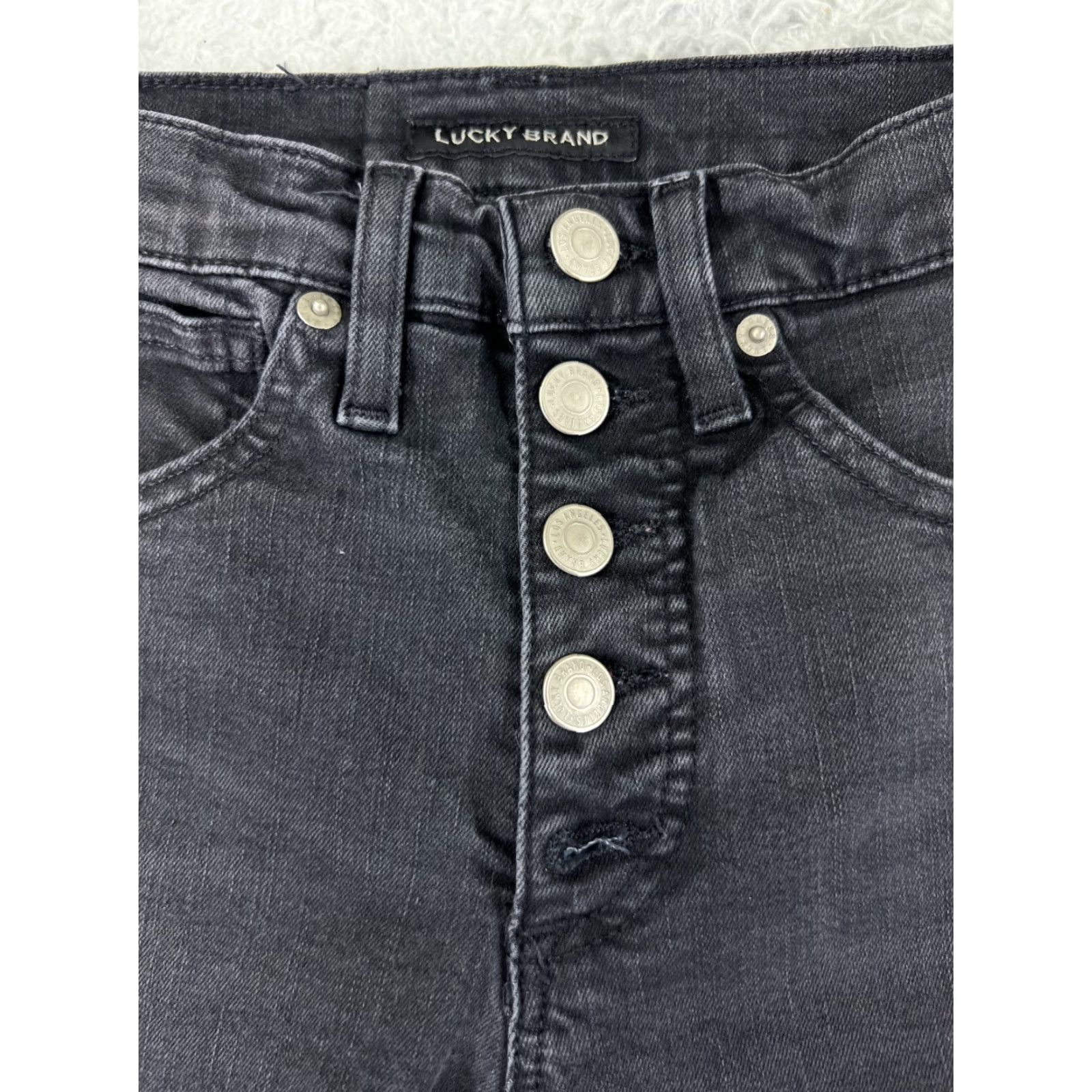 Lucky Brand Lucky Brand Jeans Womens 00 Black Denim Skinny Tapered Mid Rise 5-Pocket Cotton Stretch Size 24" / US 00 / IT 34 - 5 Thumbnail