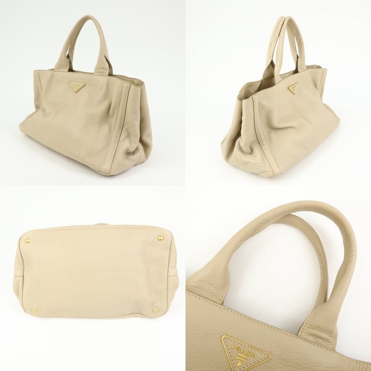 Prada Prada Vitello Daino Tote Beige Size ONE SIZE - 3 Thumbnail
