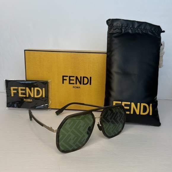 Fendi - New Authentic💯- FENDI Green Mirror Navigator Men's Sungla Size ONE SIZE - 10 Thumbnail