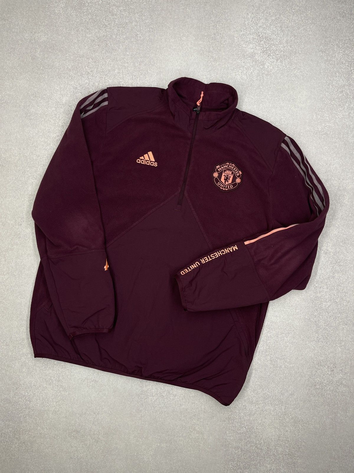 Mens Adidas Manchester United 1/4 Half Zip Fleece Y2K Jersey