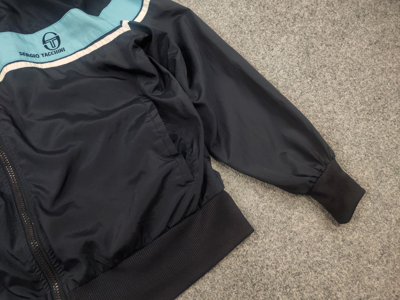 Sergio Tacchini Sergio Tacchini Light navy Logo jacket Zip Hoodie Vintage Size US L / EU 52-54 / 3 - 4 Thumbnail