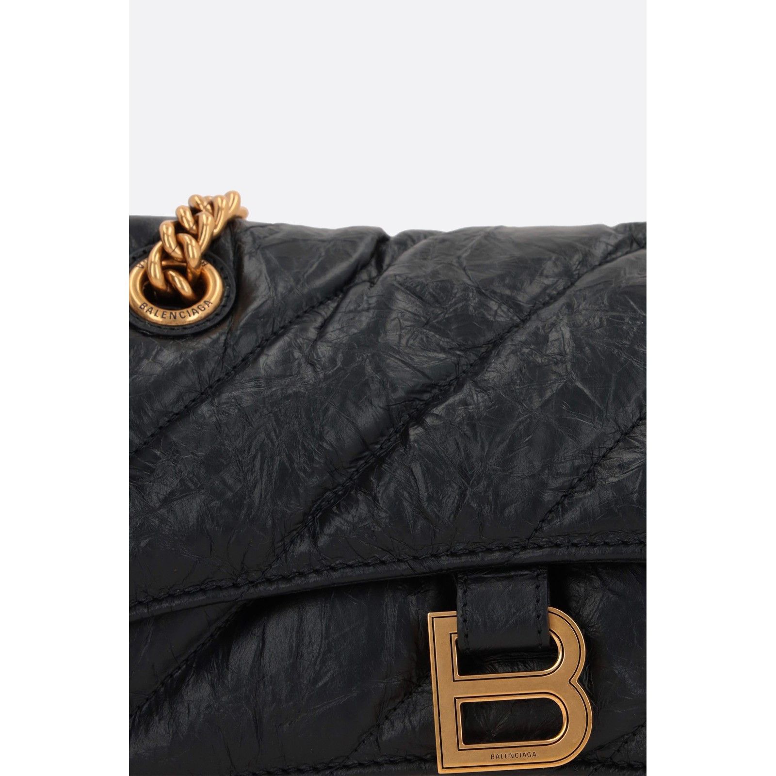 Balenciaga BALENCIAGA Crush Small Black Leather Shoulder Bag New Size ONE SIZE - 4 Thumbnail