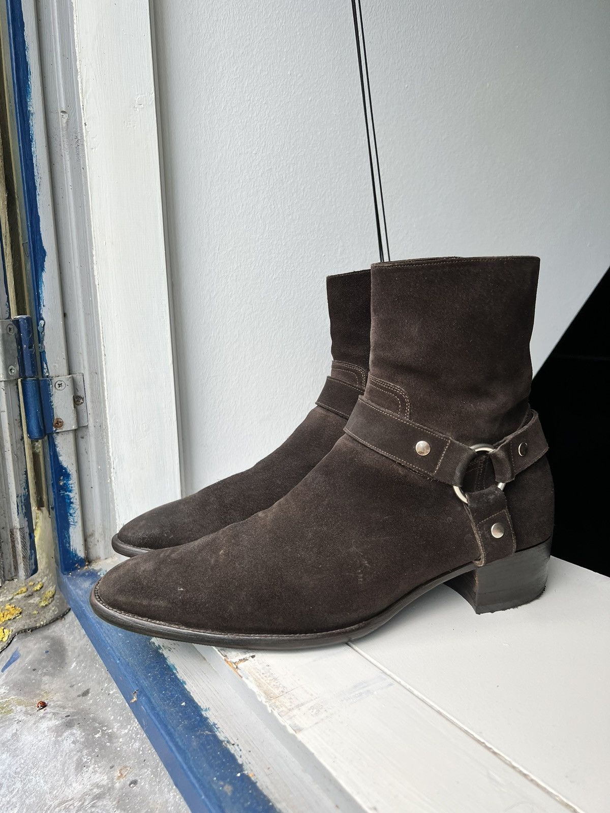 Hedi Slimane × Saint Laurent Paris FW13 Chocolate suede harness