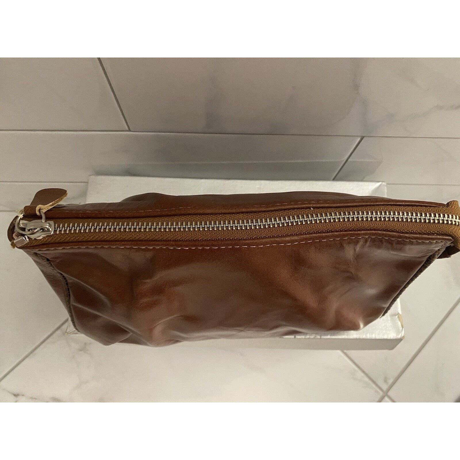 & Other Stories Lauren Merkin Clutch Chocolate Zip W/crisscross Piping NWT Size ONE SIZE - 6 Thumbnail