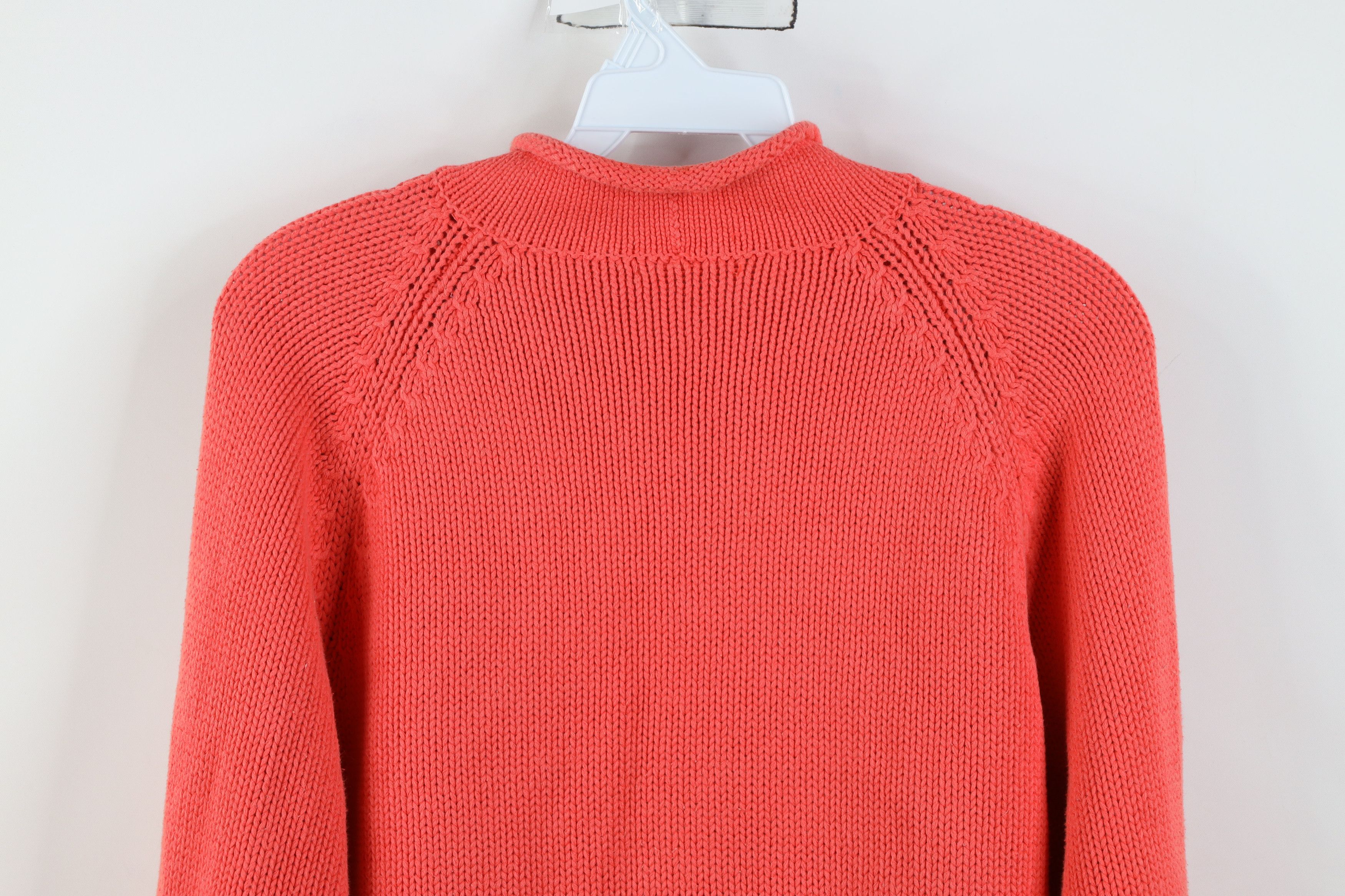 J.Crew Vintage 90s J Crew Marled Knit Mock Neck Sweater Salmon Size XS / US 0-2 / IT 36-38 - 12 Thumbnail